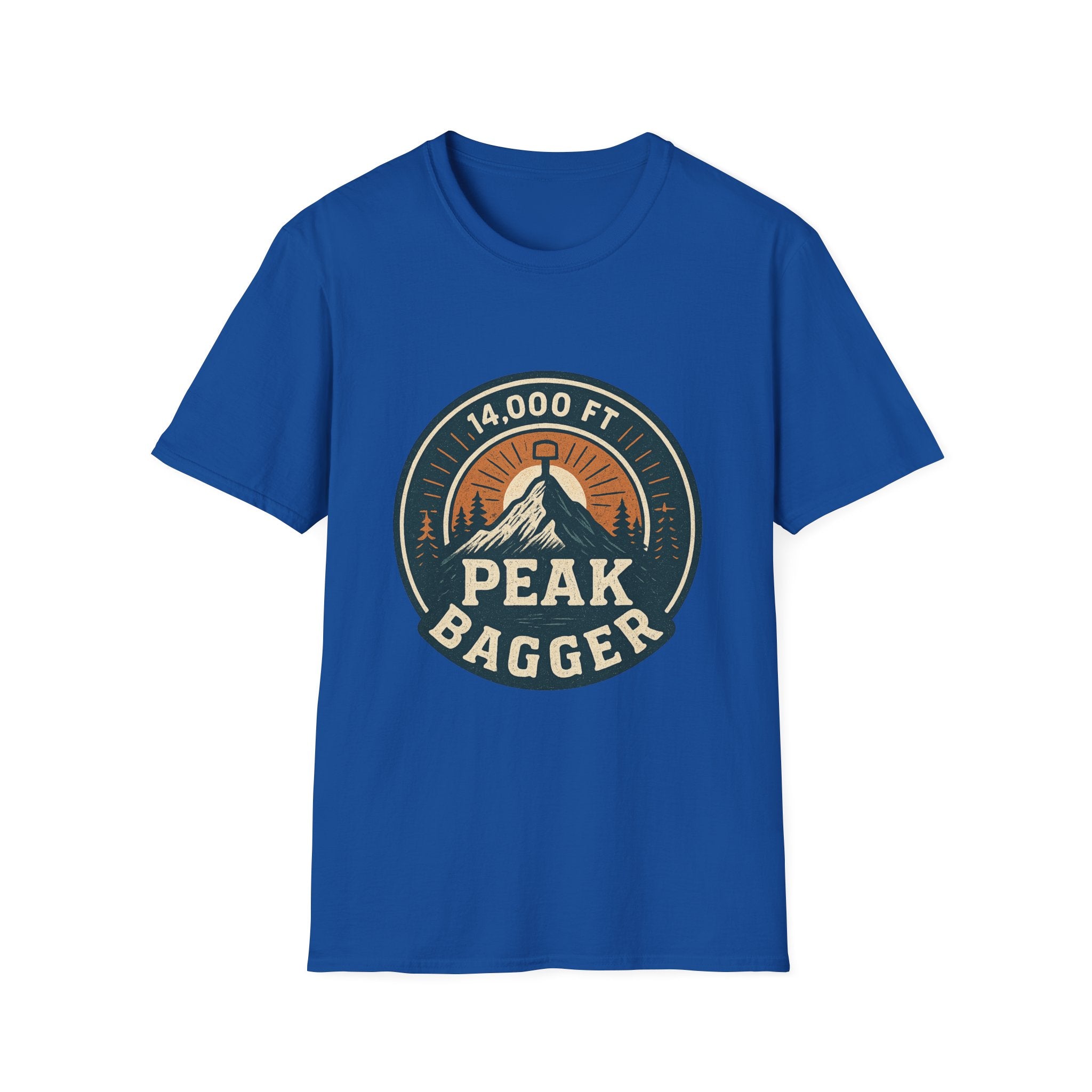14,000 Ft Peak Bagger T-Shirt | Mountain Climbing Badge Design