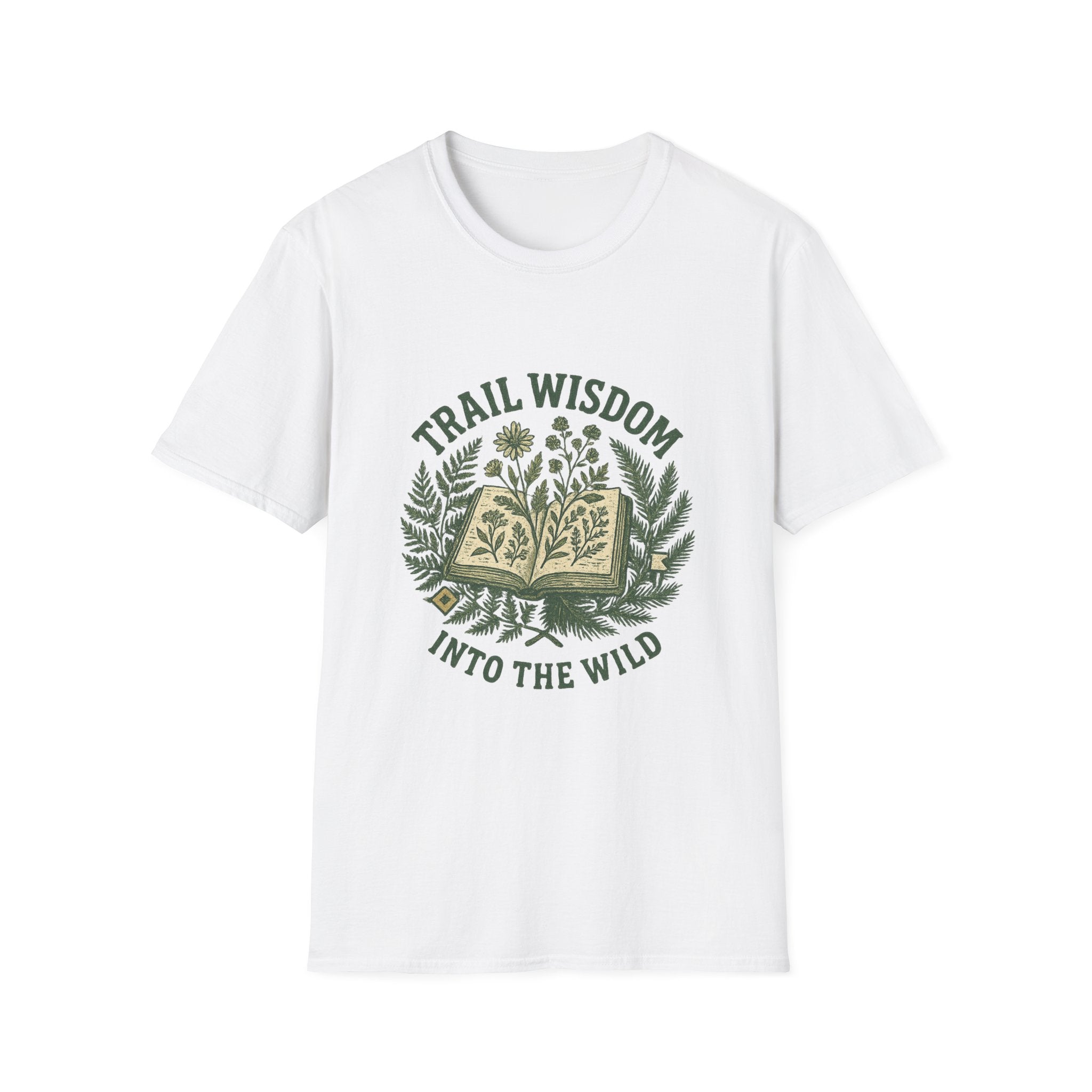 Trail Wisdom book and herbs T-Shirt | Into the Wild nature tee