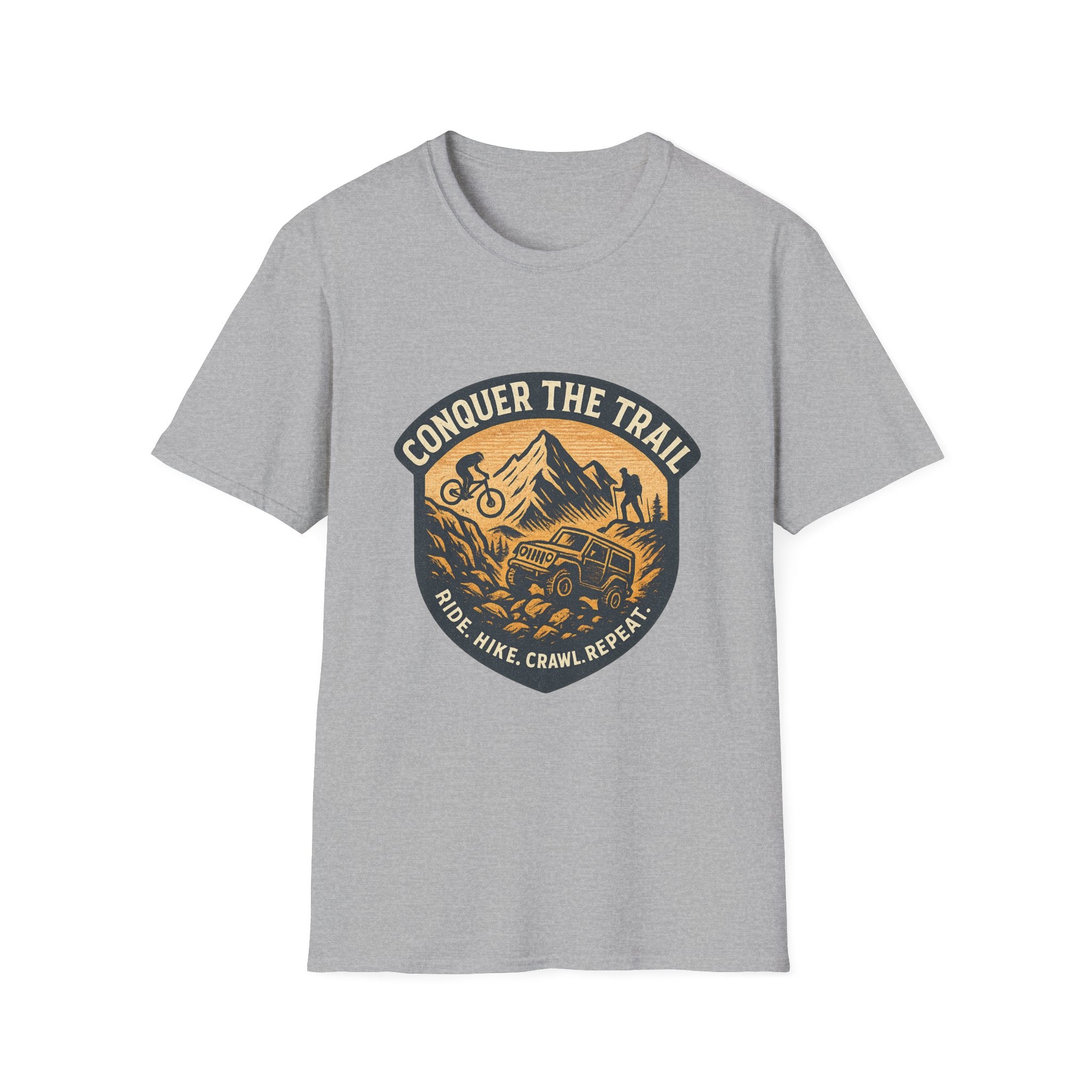 Conquer the Trail Mountain Bike & Hike T-Shirt | Outdoor Adventure Tee