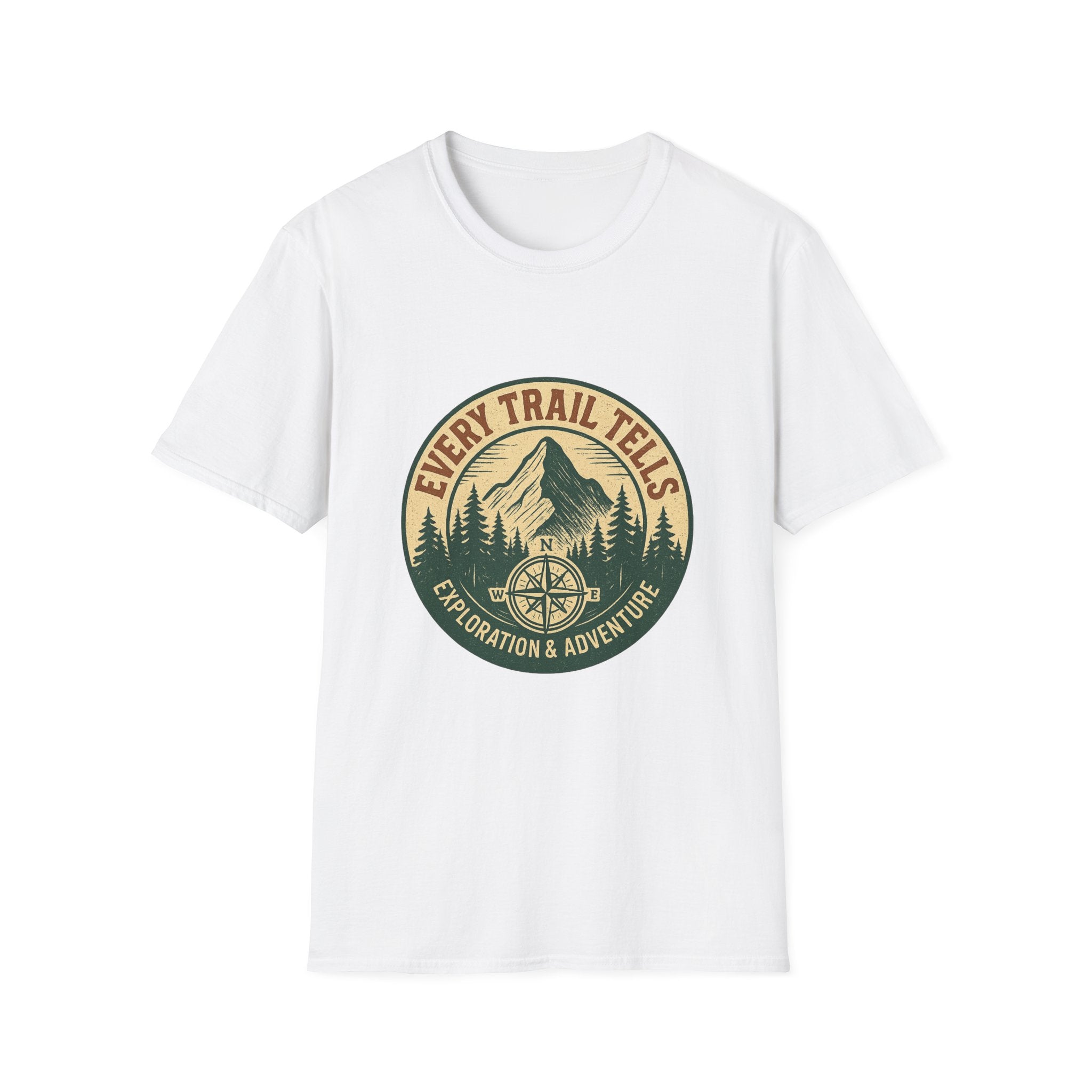 Every Trail Tells Mountain Graphic T-Shirt | Adventure Compass Outdoor Tee