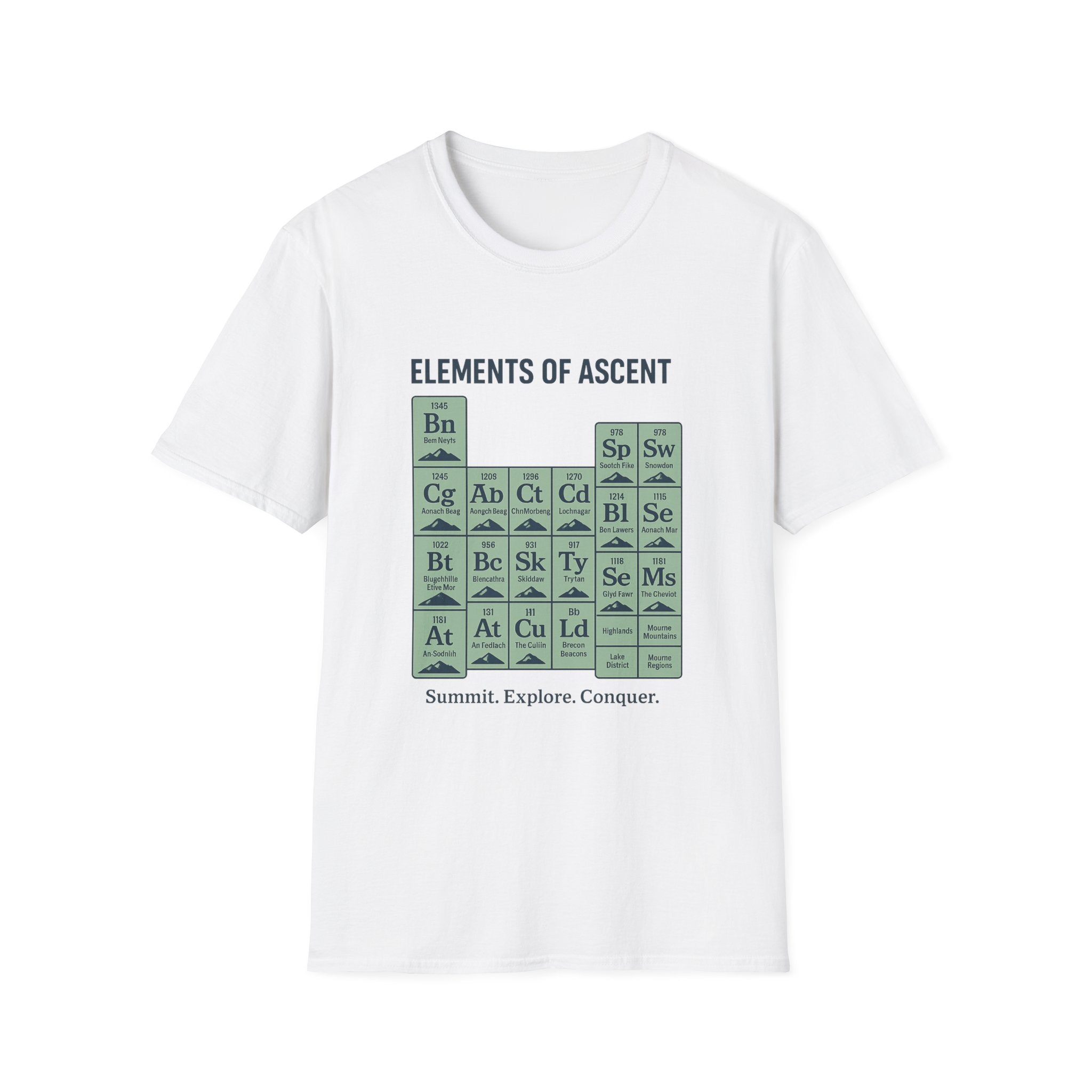 Elements of Ascent T-Shirt | Climbing Periodic Table Rock Climber Tee