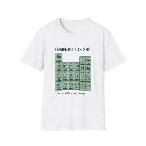 Elements of Ascent T-Shirt | Climbing Periodic Table Rock Climber Tee