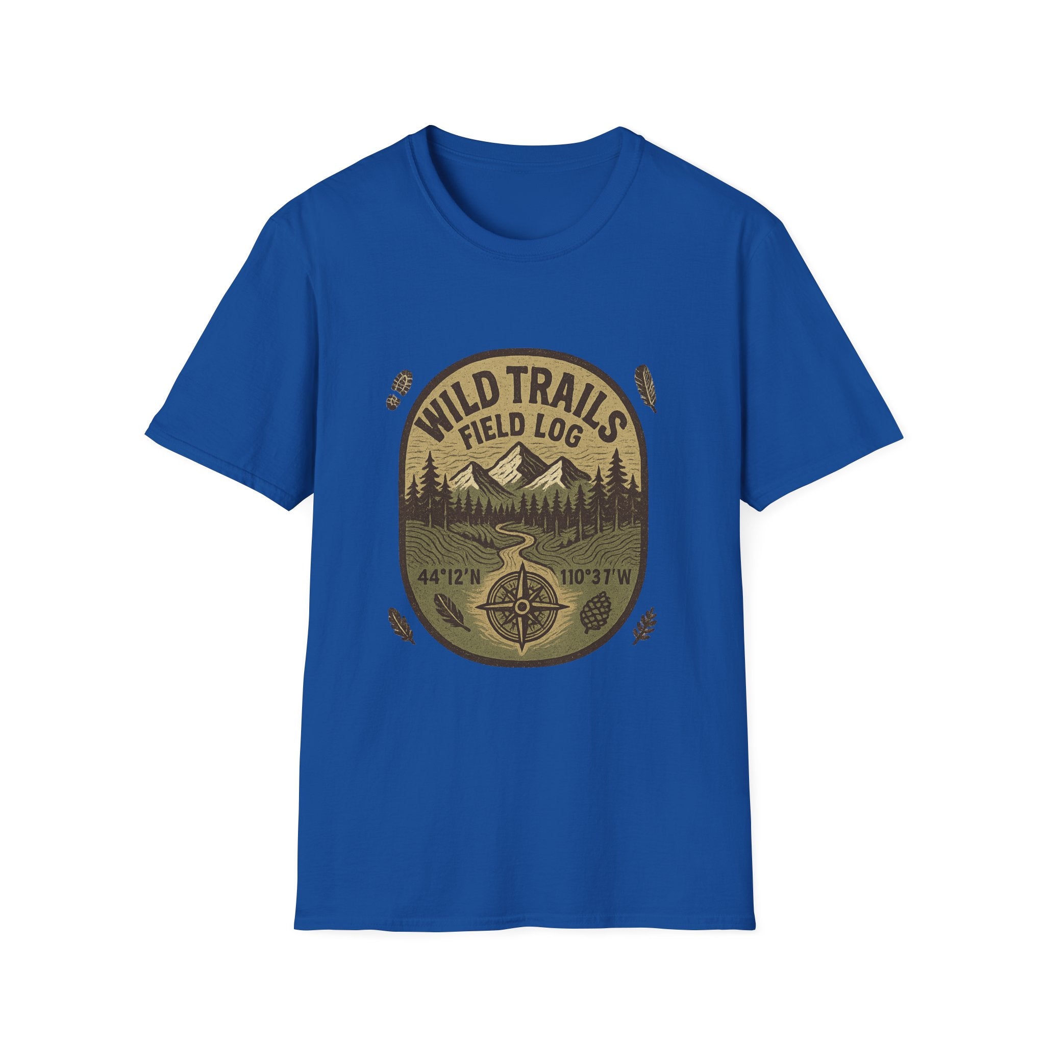 Wild Trails Field Log T-Shirt | Mountain Hiking Badge, Outdoor Adventure Tee