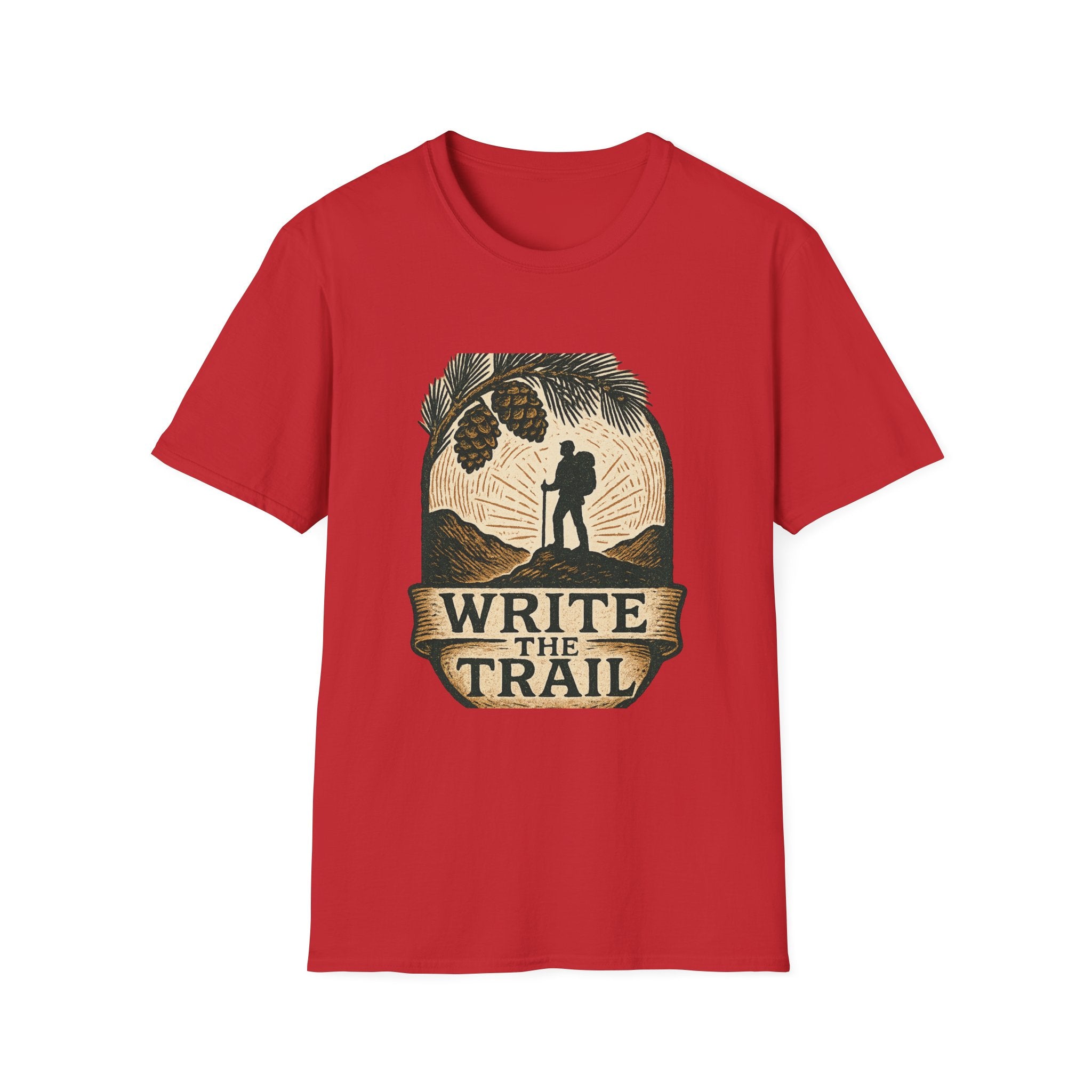 Write the Trail Hiking Shirt | Outdoor Pinecone Hiker Graphic Tee
