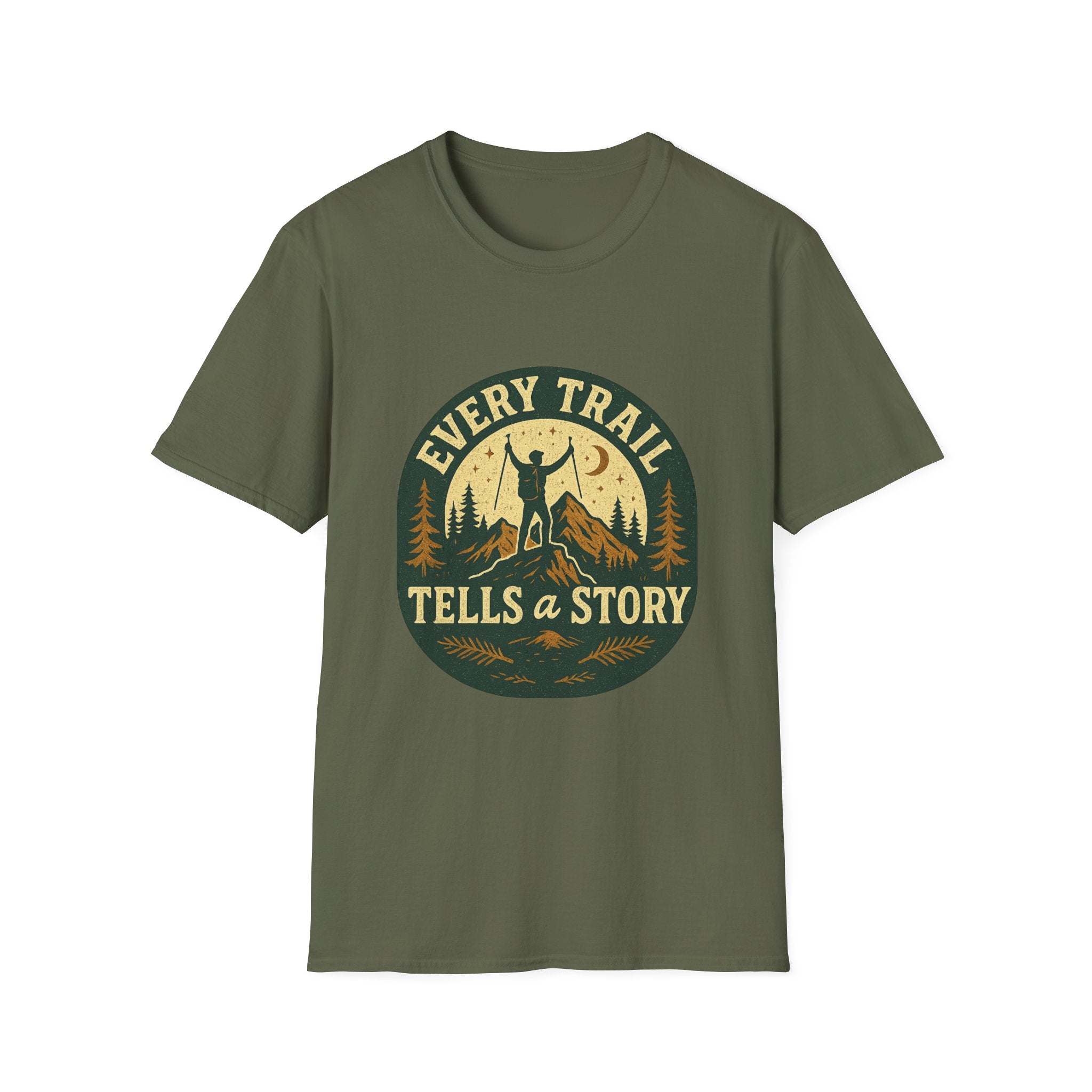 Every Trail Tells a Story T-Shirt | Hiking Retro Mountain Design