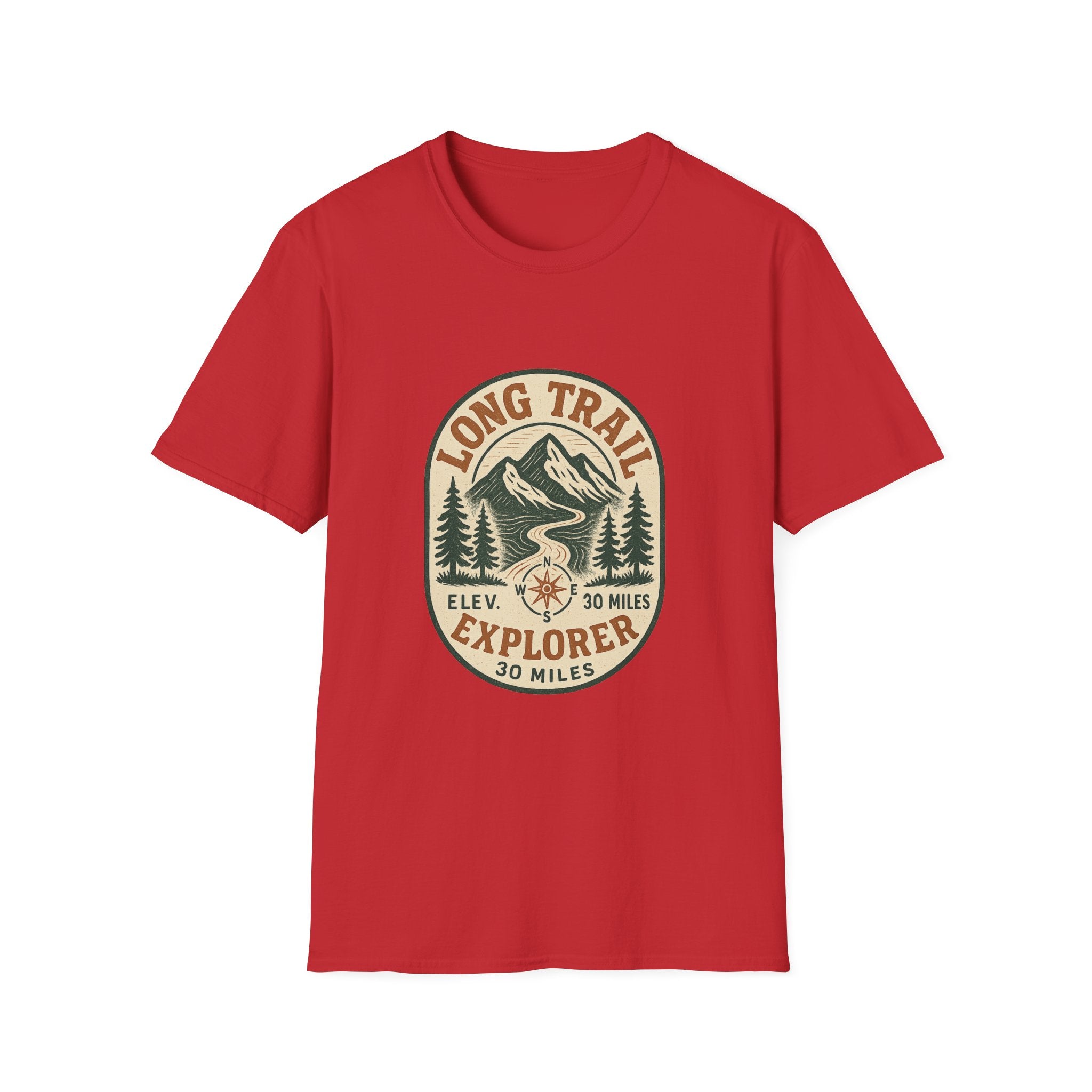 Long Trail Mountain Explorer T-Shirt | Hiking Adventure Badge