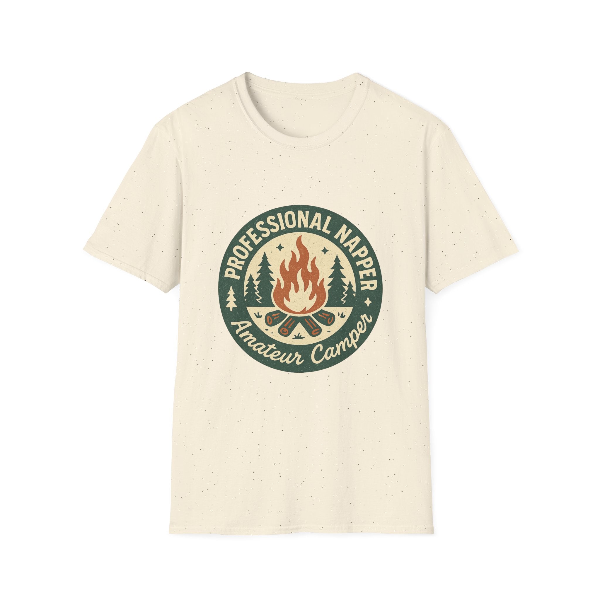Professional Napper Campfire T-Shirt | Camping Nap Sleep Graphic Tee