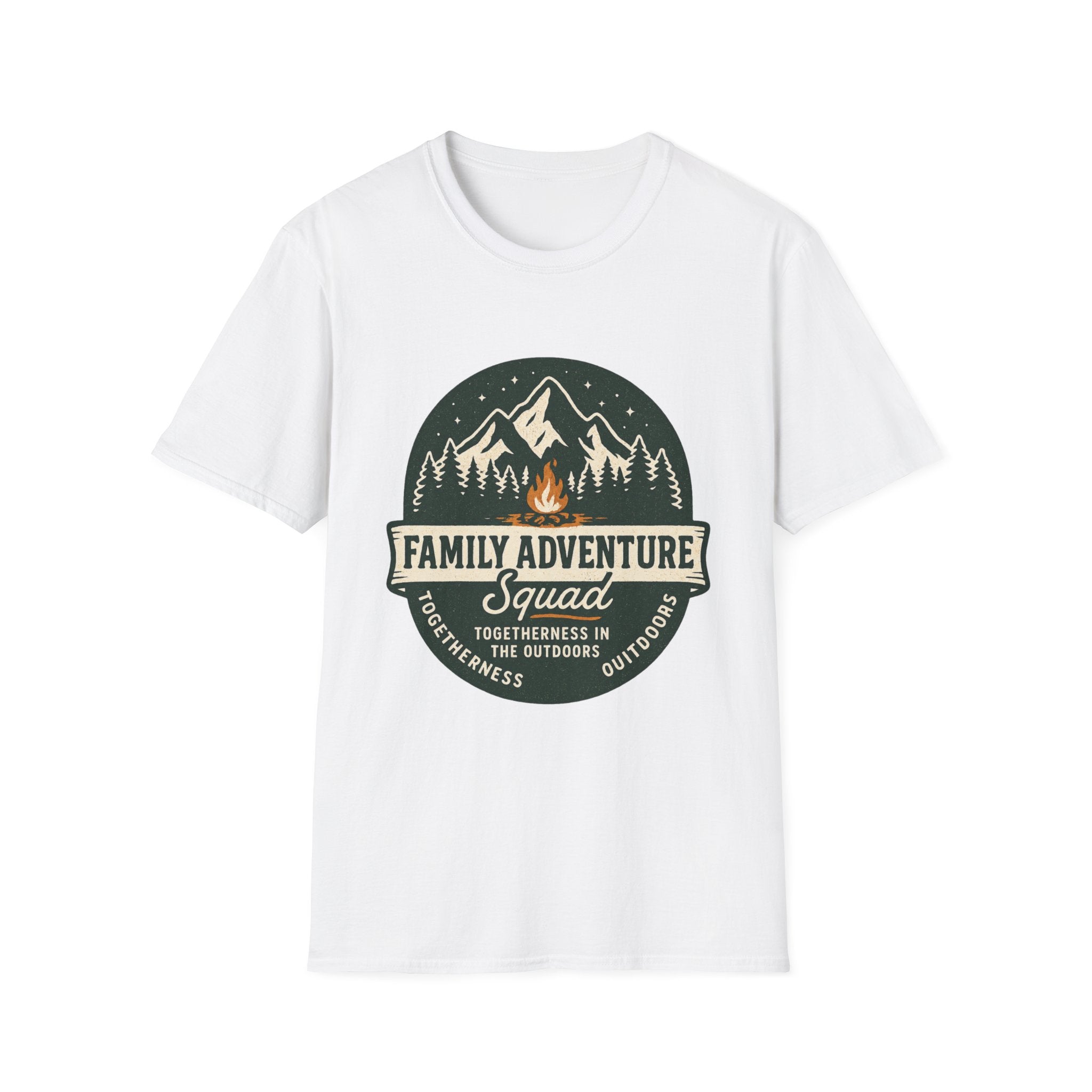 Family Adventure Squad T-Shirt | Camping Mountains Campfire Design