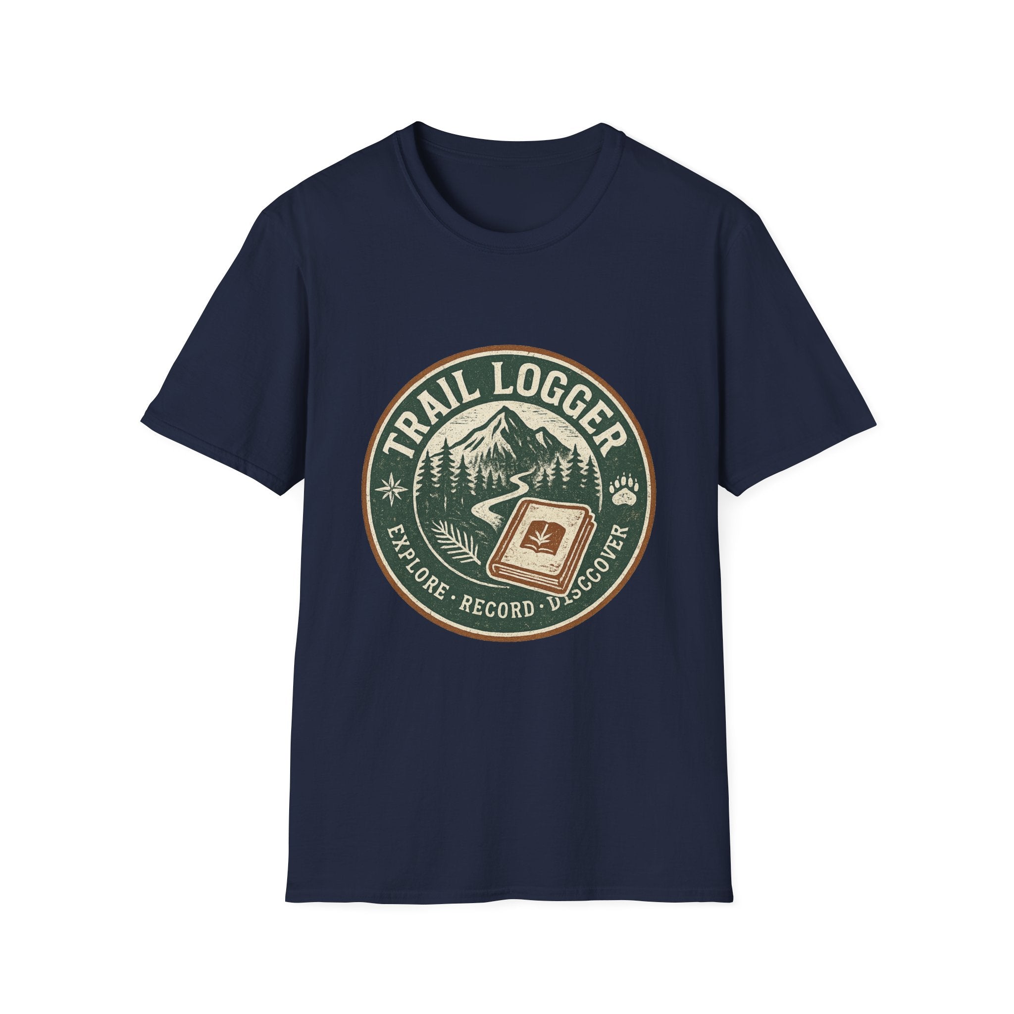 Trail Logger T-Shirt | Hiking Badge Mountain Logo