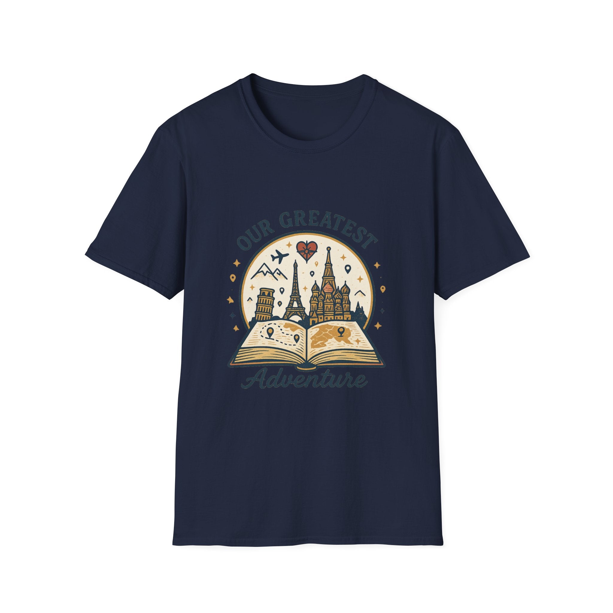 Our Greatest Adventure T-Shirt | Travel Book Castle Hot Air Balloon