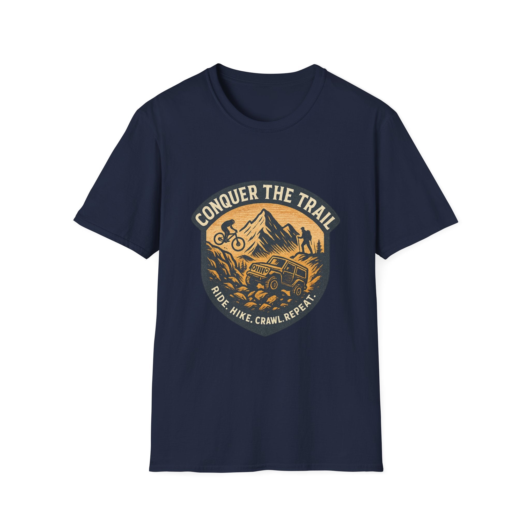 Conquer the Trail Mountain Bike & Hike T-Shirt | Outdoor Adventure Tee