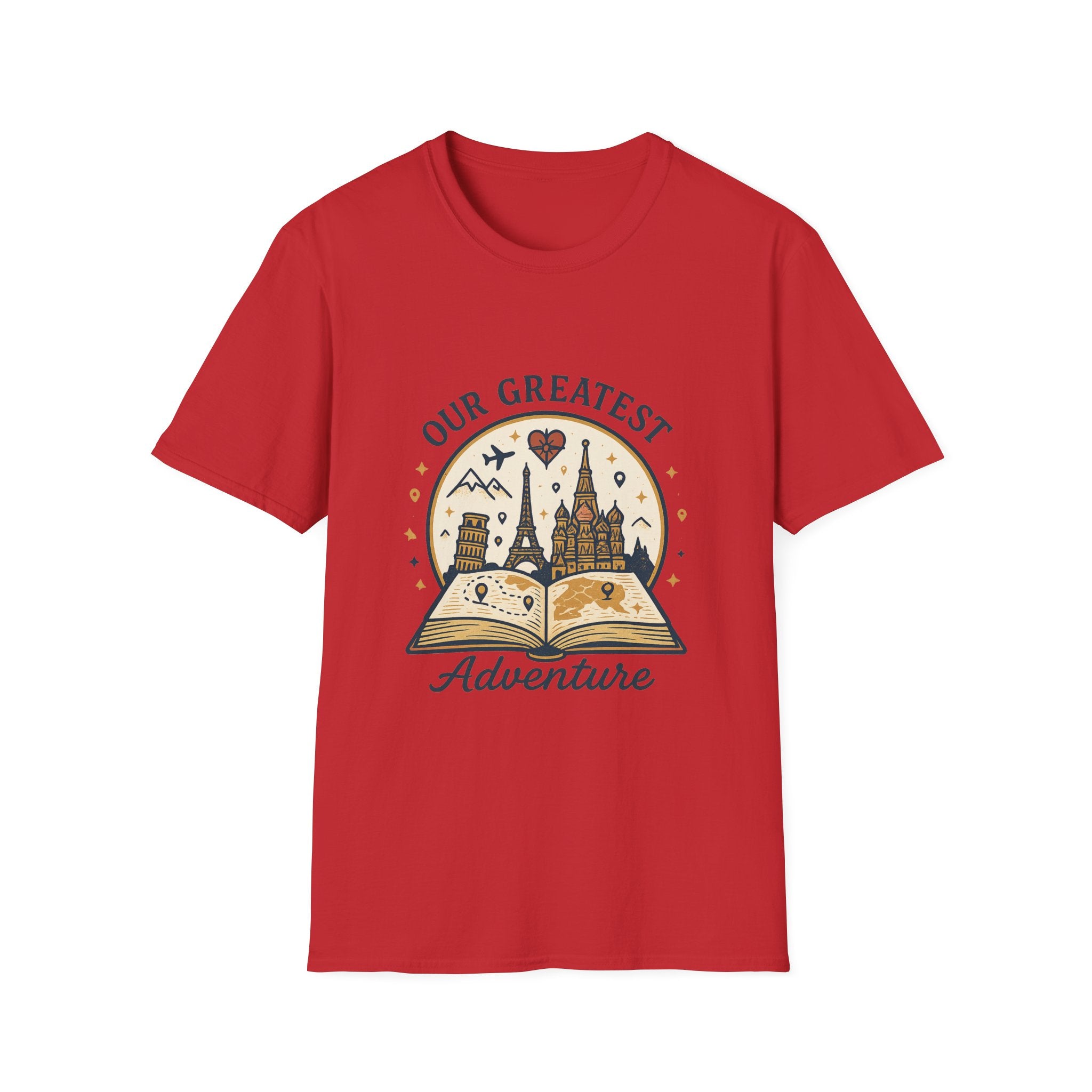 Our Greatest Adventure T-Shirt | Travel Book Castle Hot Air Balloon