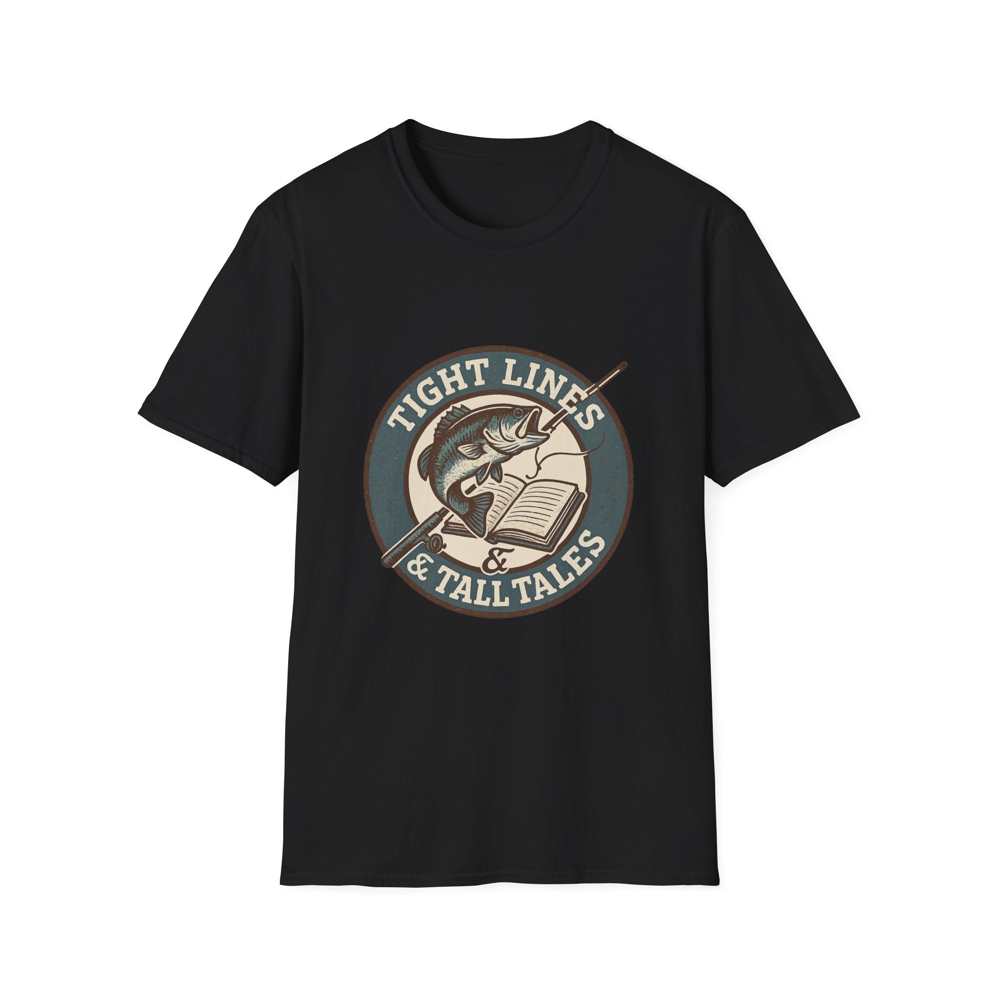 Tight Lines & Tall Tales T-Shirt | Fishing Bass Graphic Tee