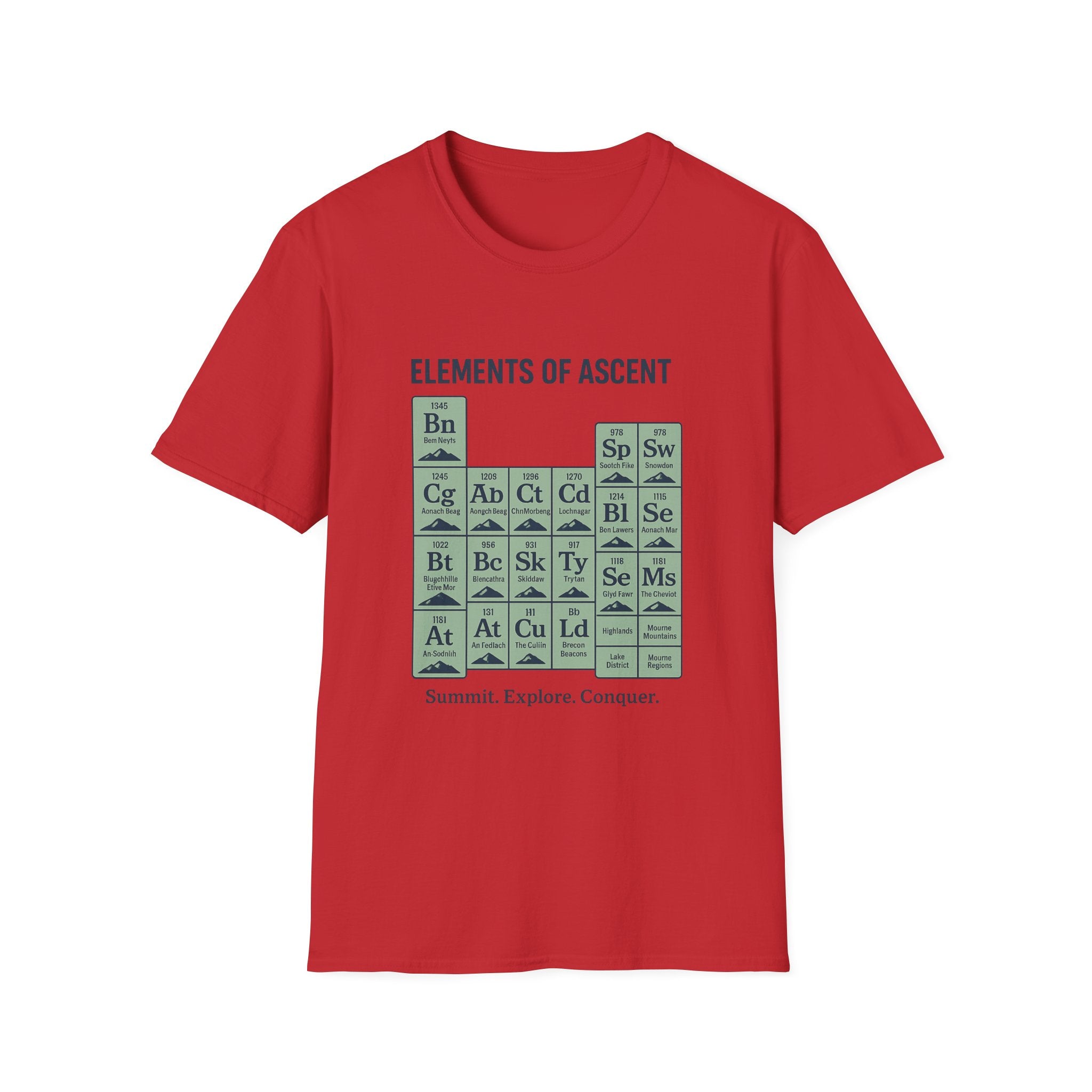 Elements of Ascent T-Shirt | Climbing Periodic Table Rock Climber Tee