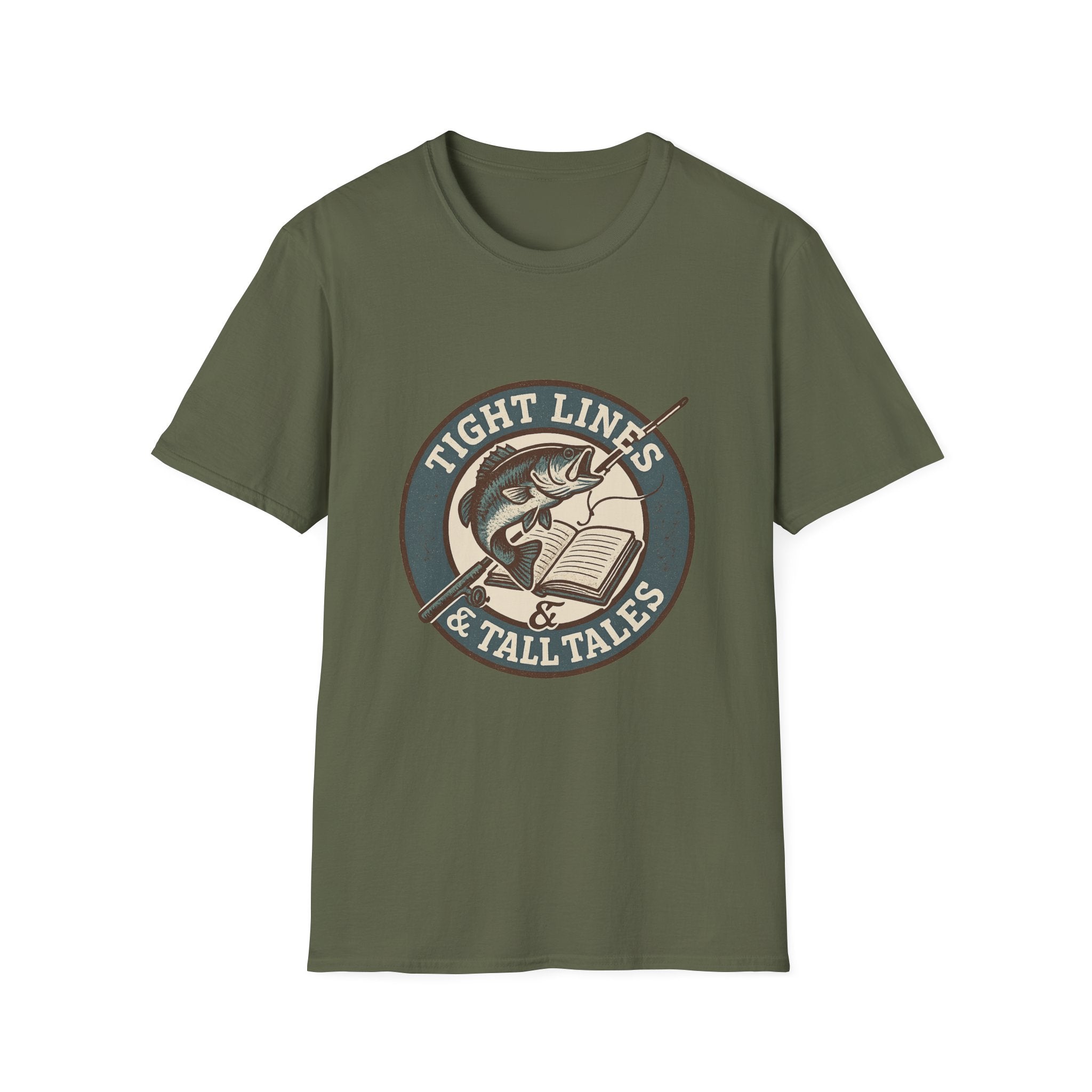 Tight Lines & Tall Tales T-Shirt | Fishing Bass Graphic Tee