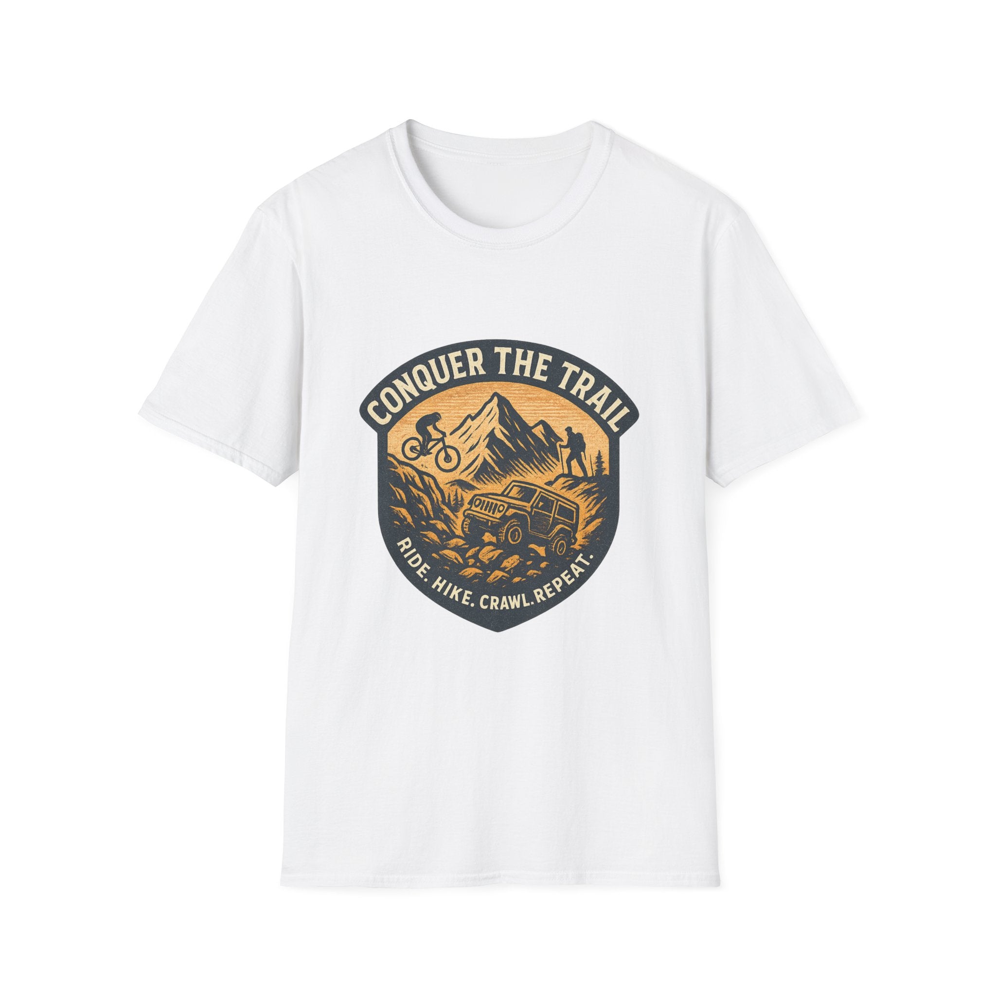 Conquer the Trail Mountain Bike & Hike T-Shirt | Outdoor Adventure Tee