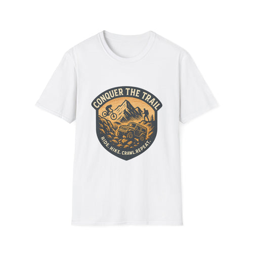 Conquer the Trail Mountain Bike & Hike T-Shirt | Outdoor Adventure Tee