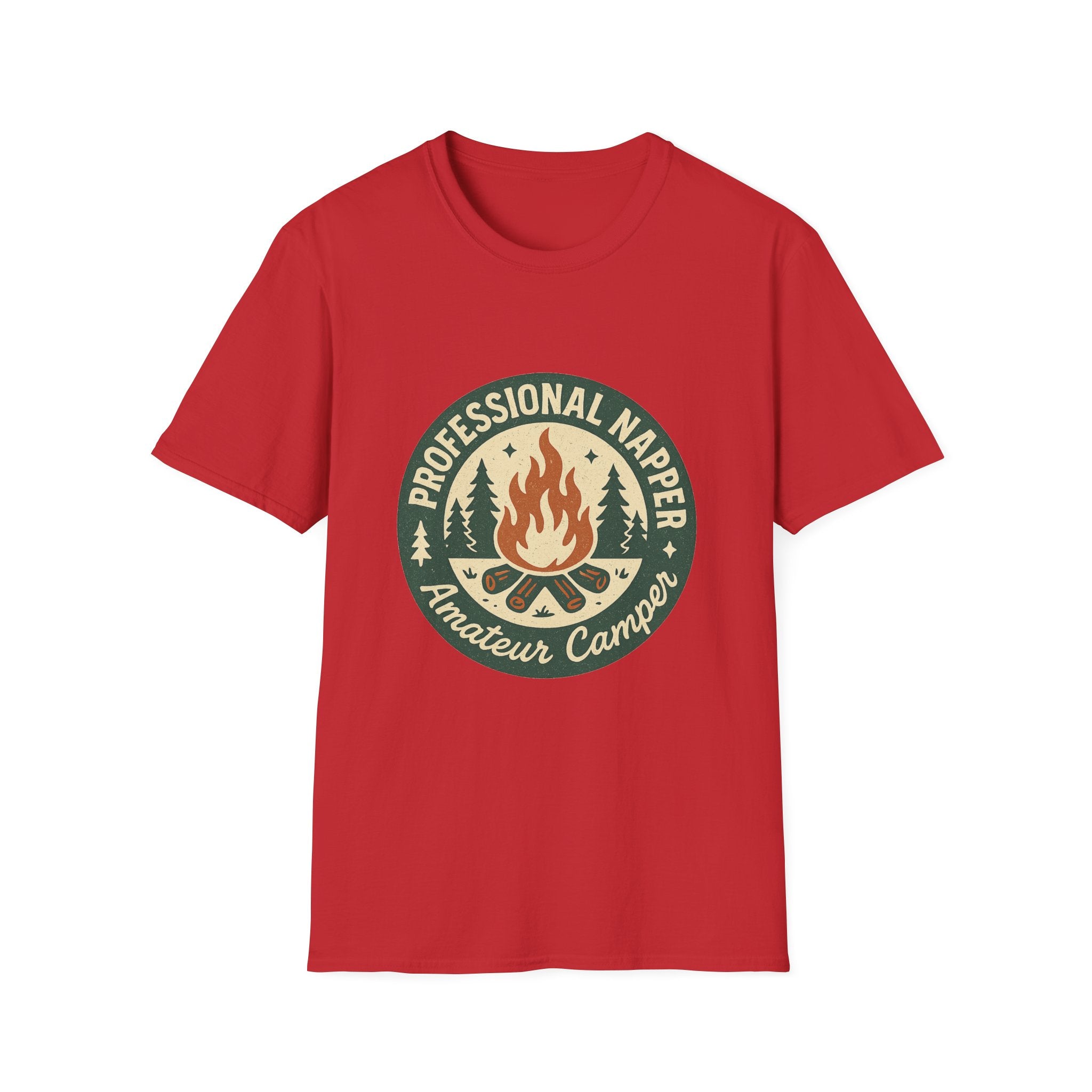 Professional Napper Campfire T-Shirt | Camping Nap Sleep Graphic Tee