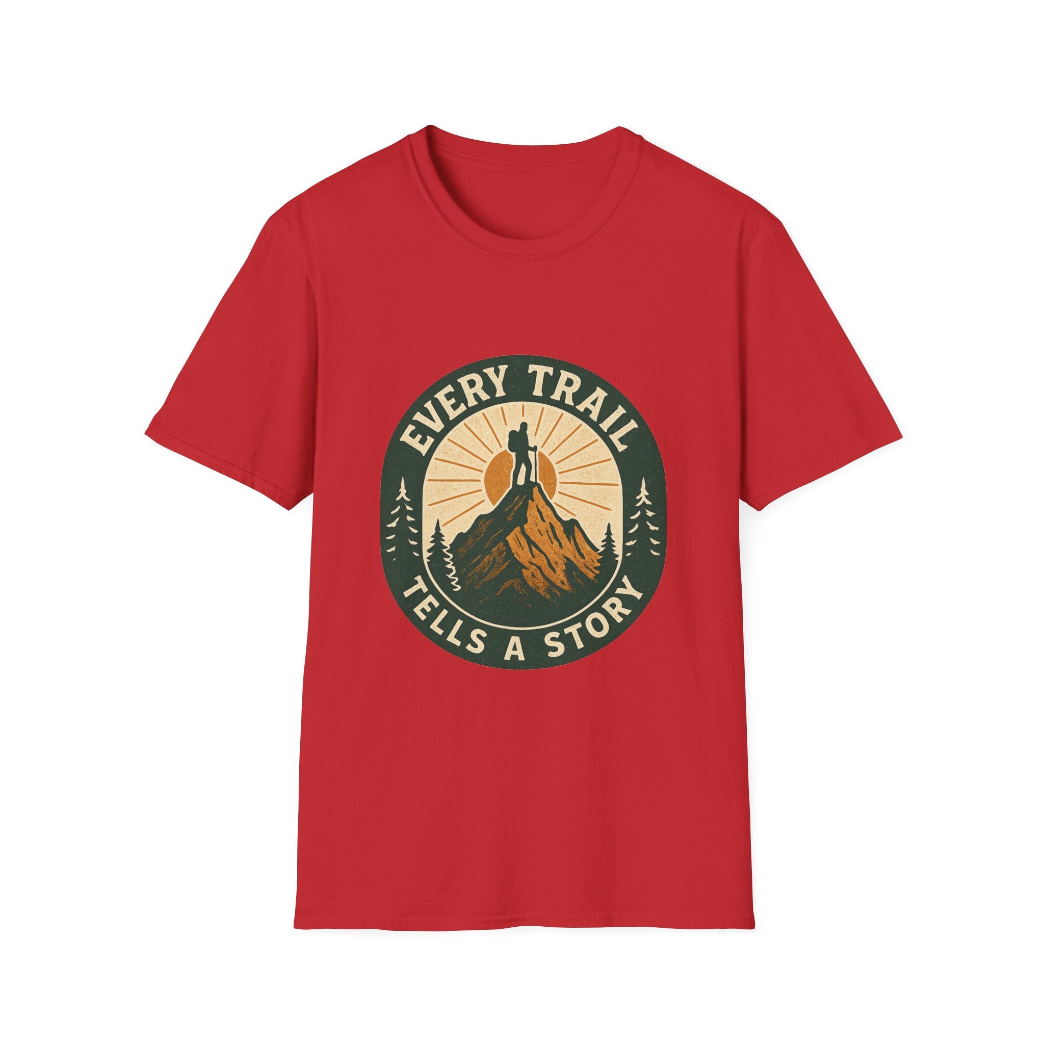 Every Trail Tells a Story T-Shirt | Hiking Mountain Sunset Tee