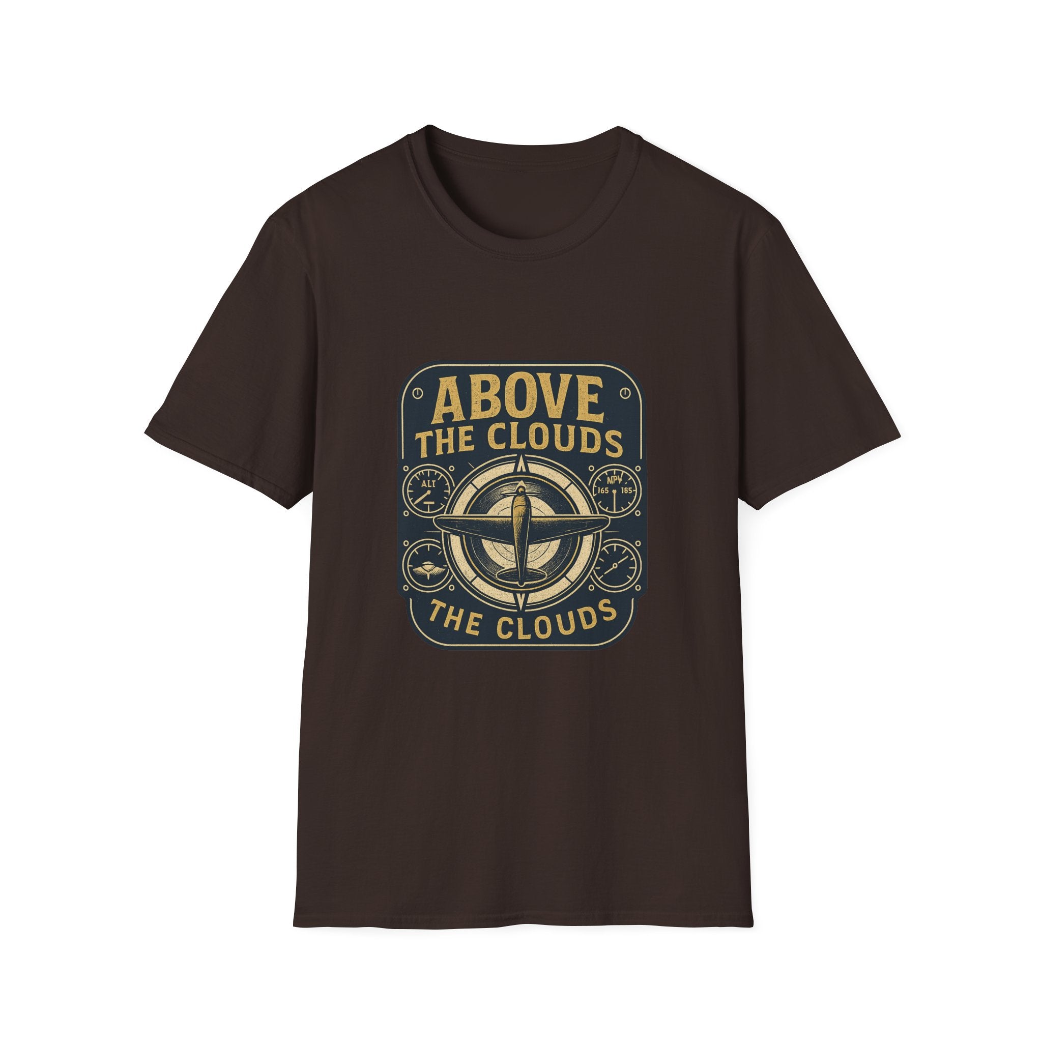 Above the Clouds compass graphic T-Shirt | Aviation travel shirt