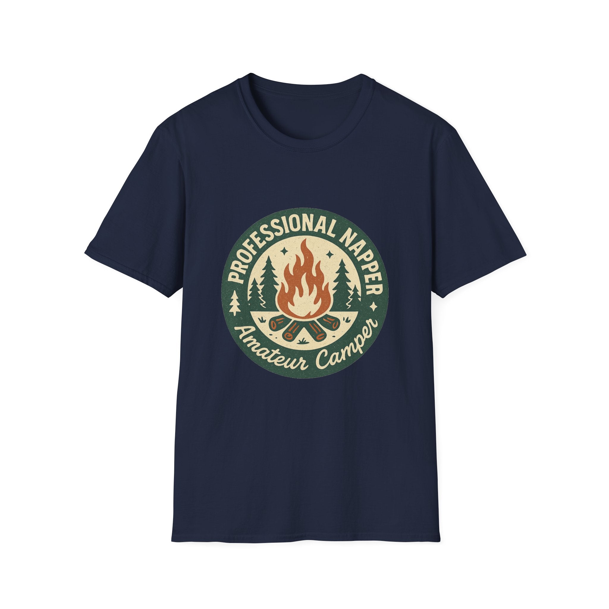 Professional Napper Campfire T-Shirt | Camping Nap Sleep Graphic Tee