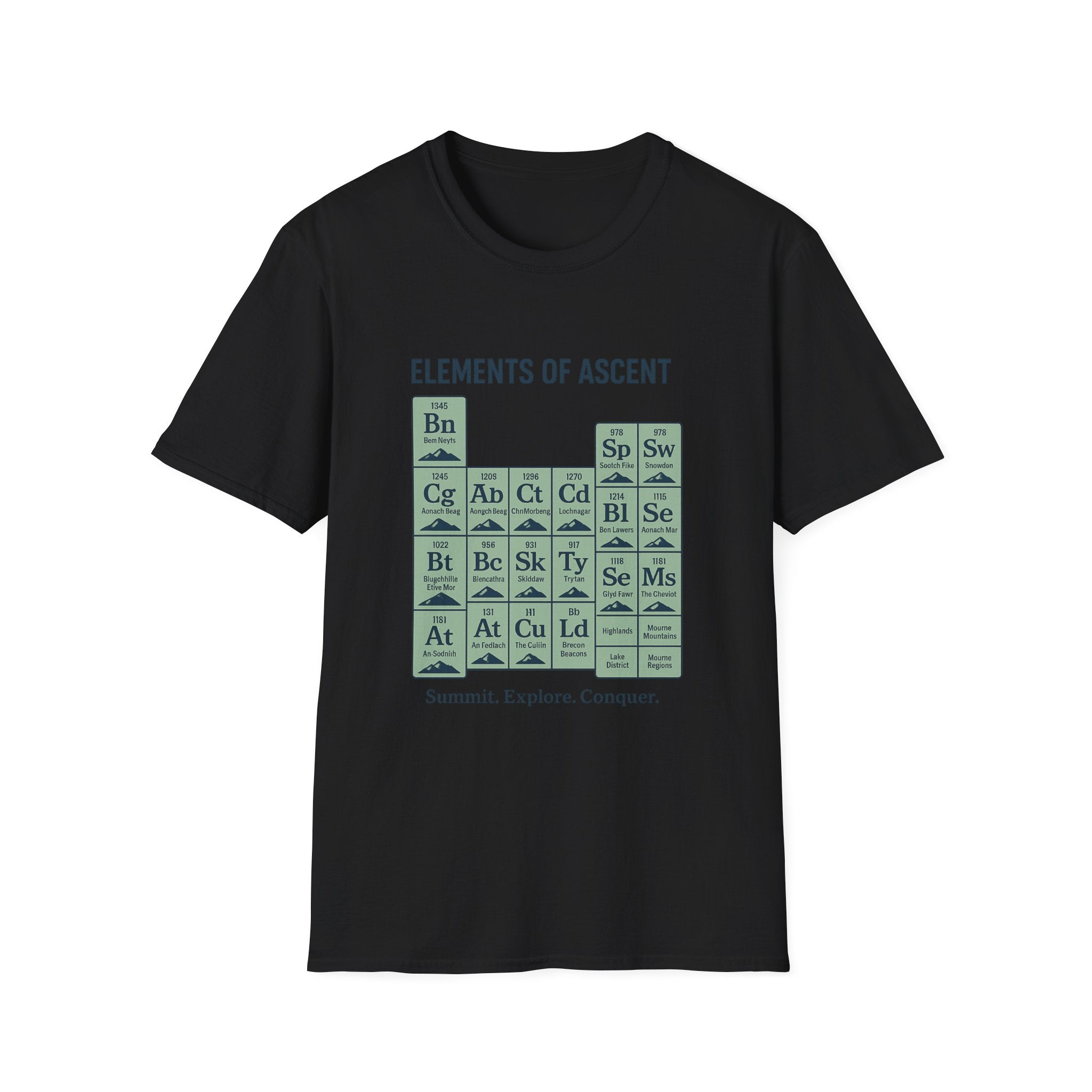 Elements of Ascent T-Shirt | Climbing Periodic Table Rock Climber Tee