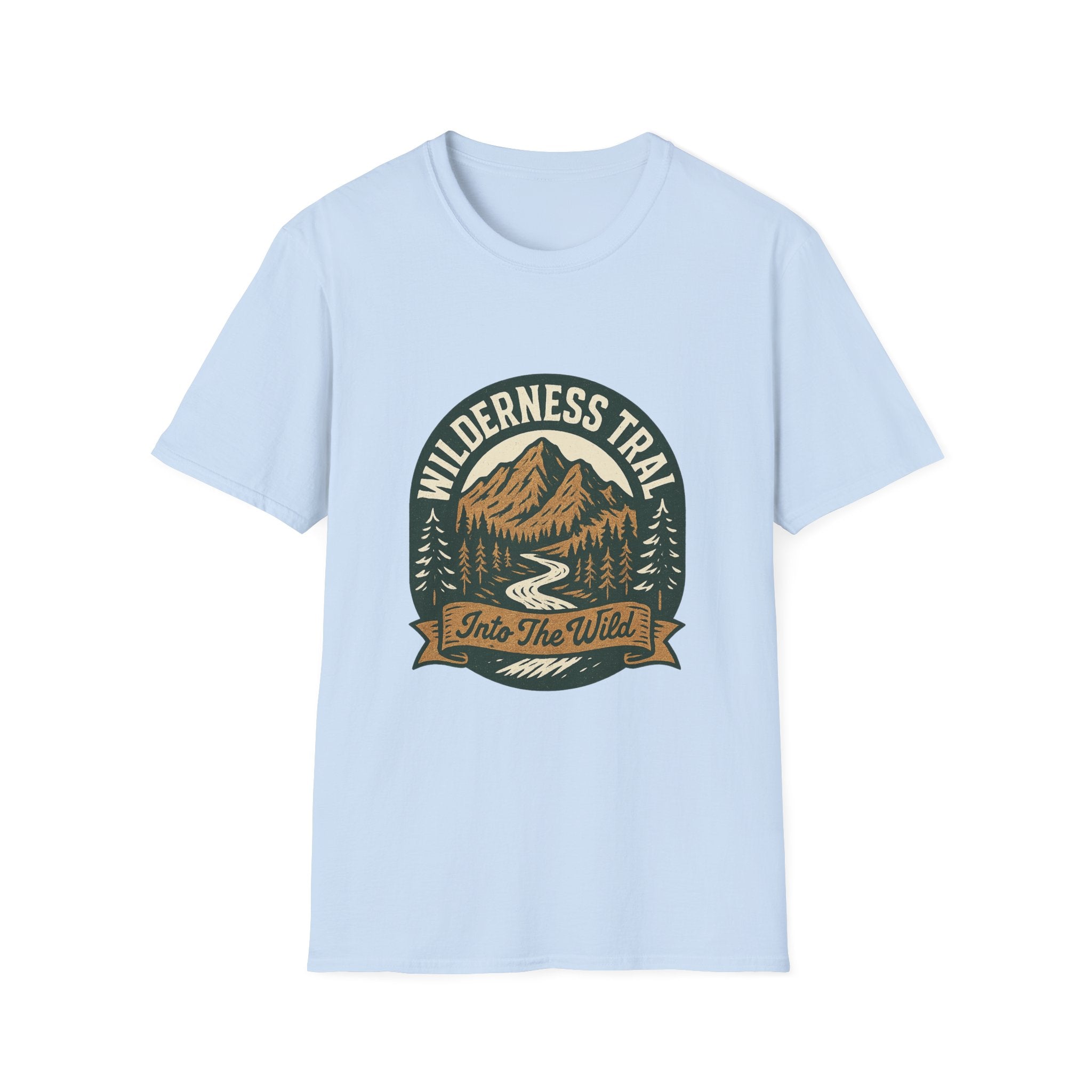 Wilderness Trail mountain badge T-Shirt | camping outdoors hiking design