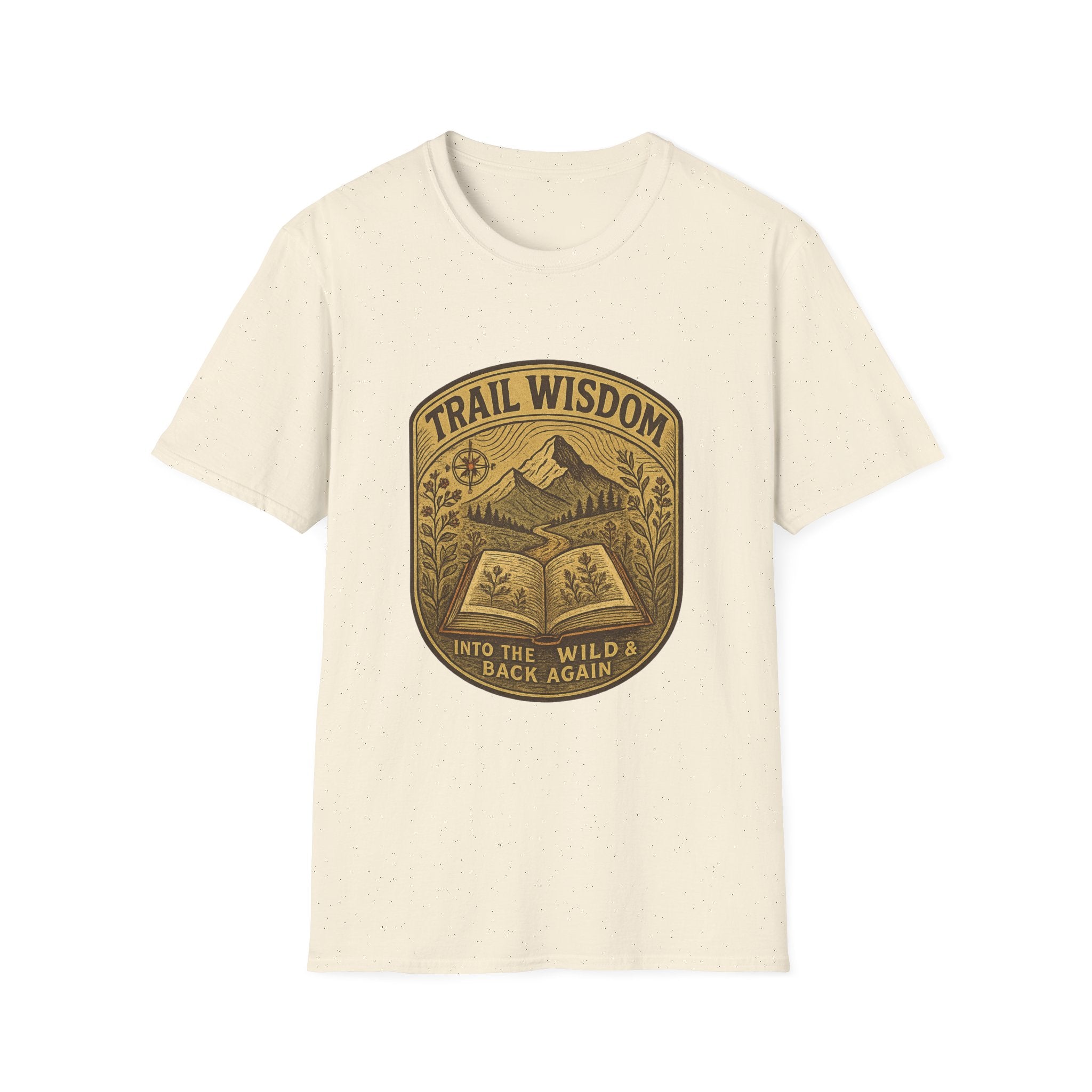 Trail Wisdom mountain badge T-Shirt | hiking nature design