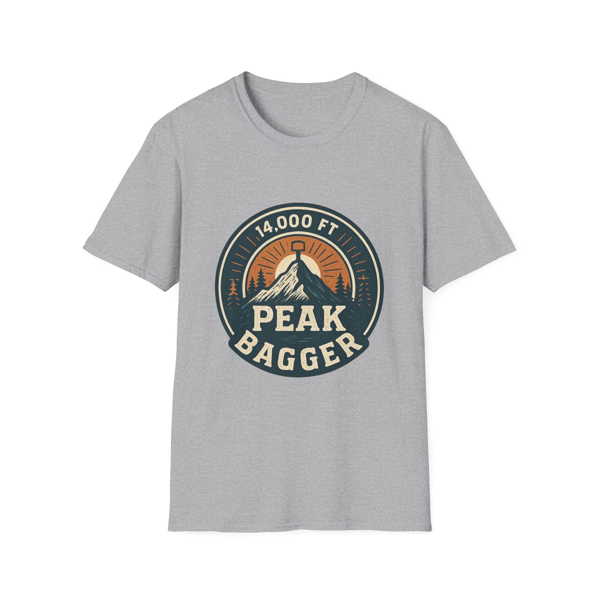 14,000 Ft Peak Bagger T-Shirt | Mountain Climbing Badge Design