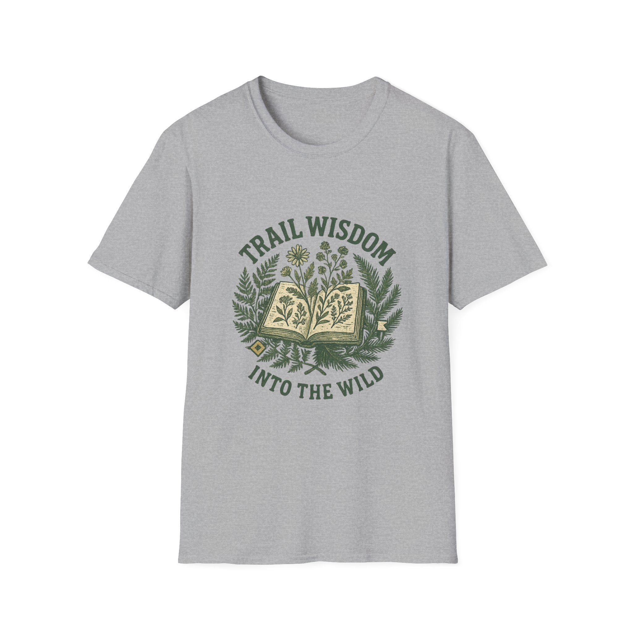 Trail Wisdom book and herbs T-Shirt | Into the Wild nature tee
