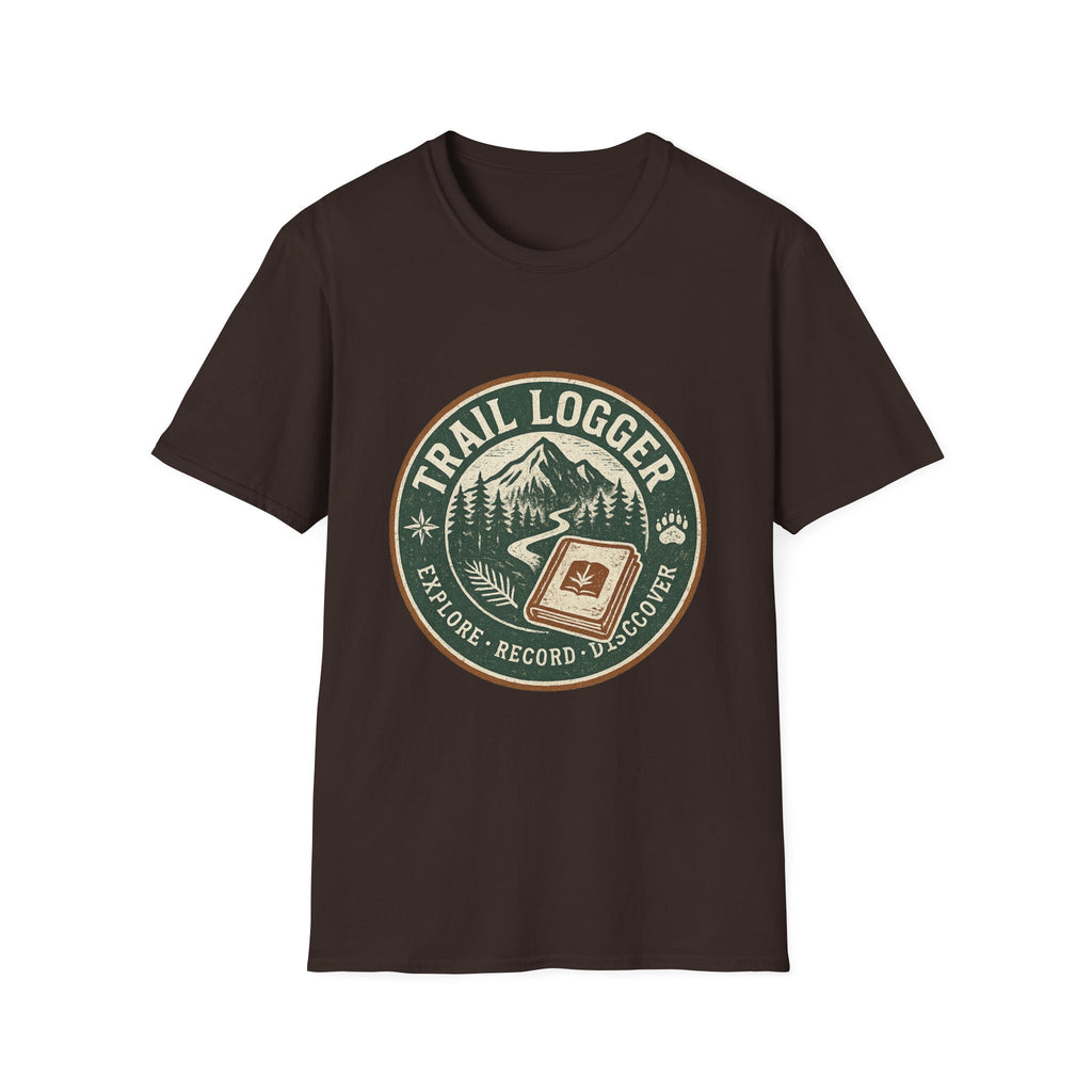 Trail Logger T-Shirt | Hiking Badge Mountain Logo