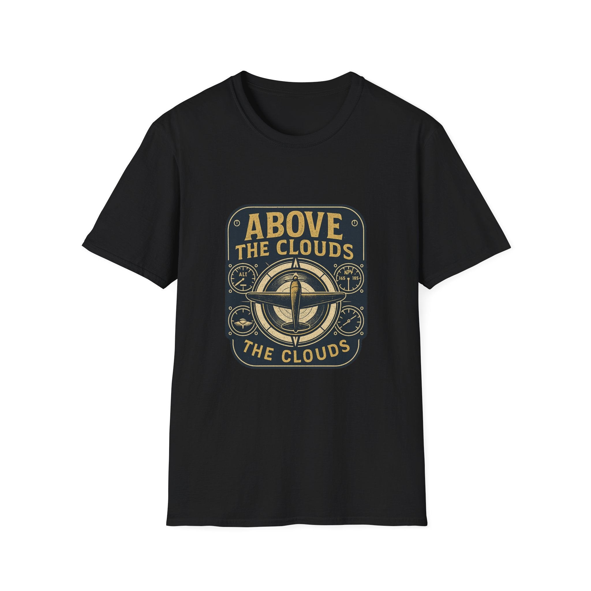 Above the Clouds compass graphic T-Shirt | Aviation travel shirt