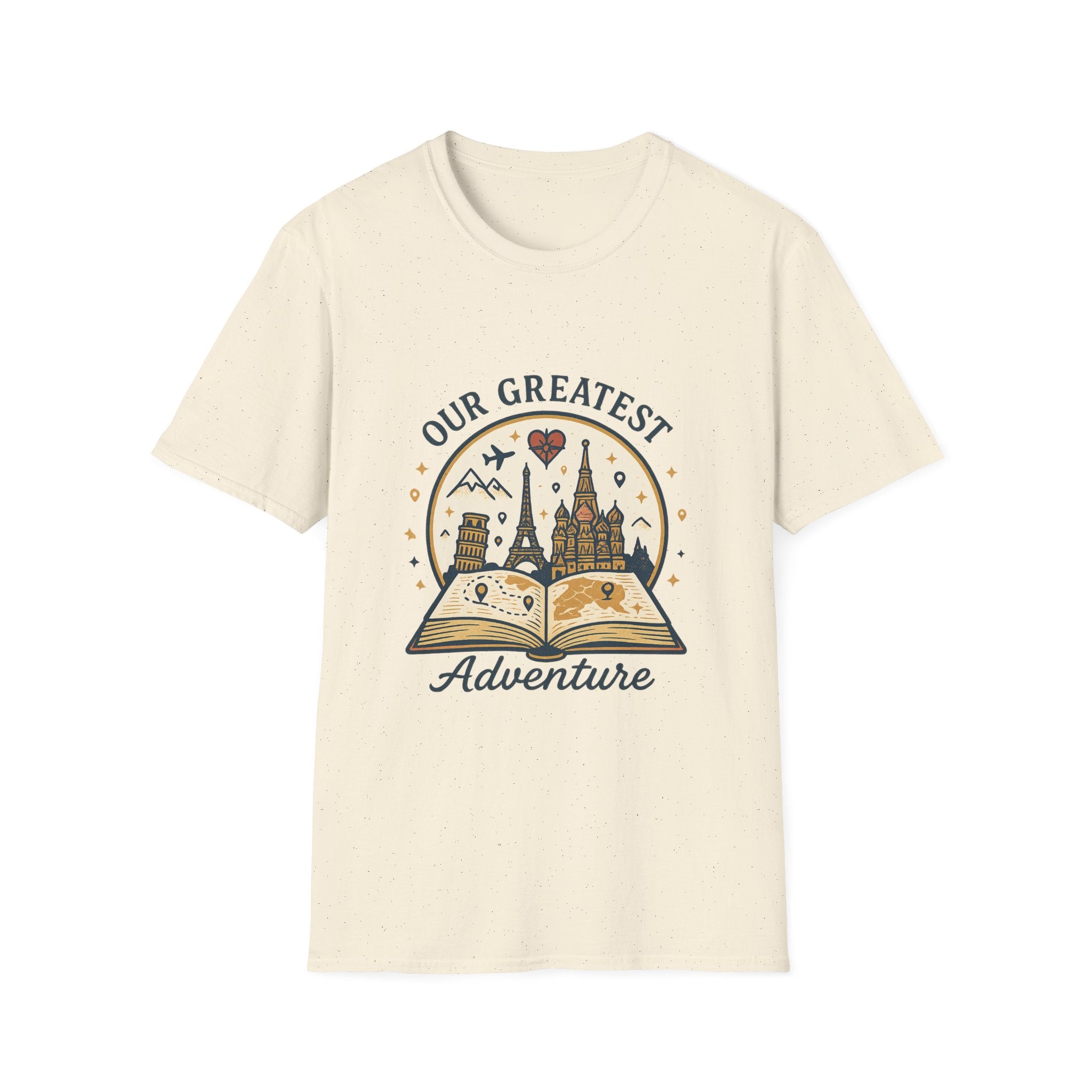 Our Greatest Adventure T-Shirt | Travel Book Castle Hot Air Balloon
