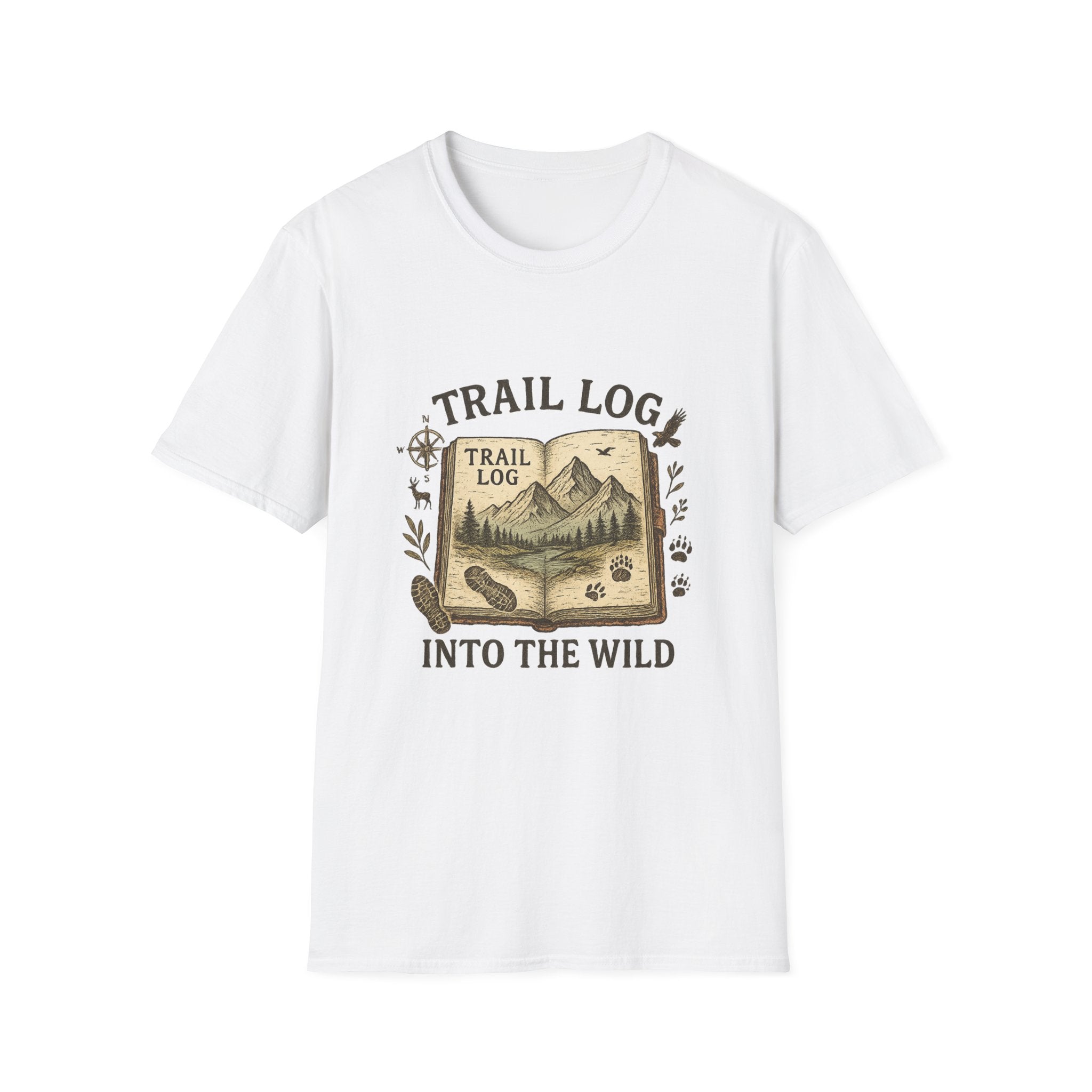 Trail Log book illustration T-Shirt | Into the Wild hiking design