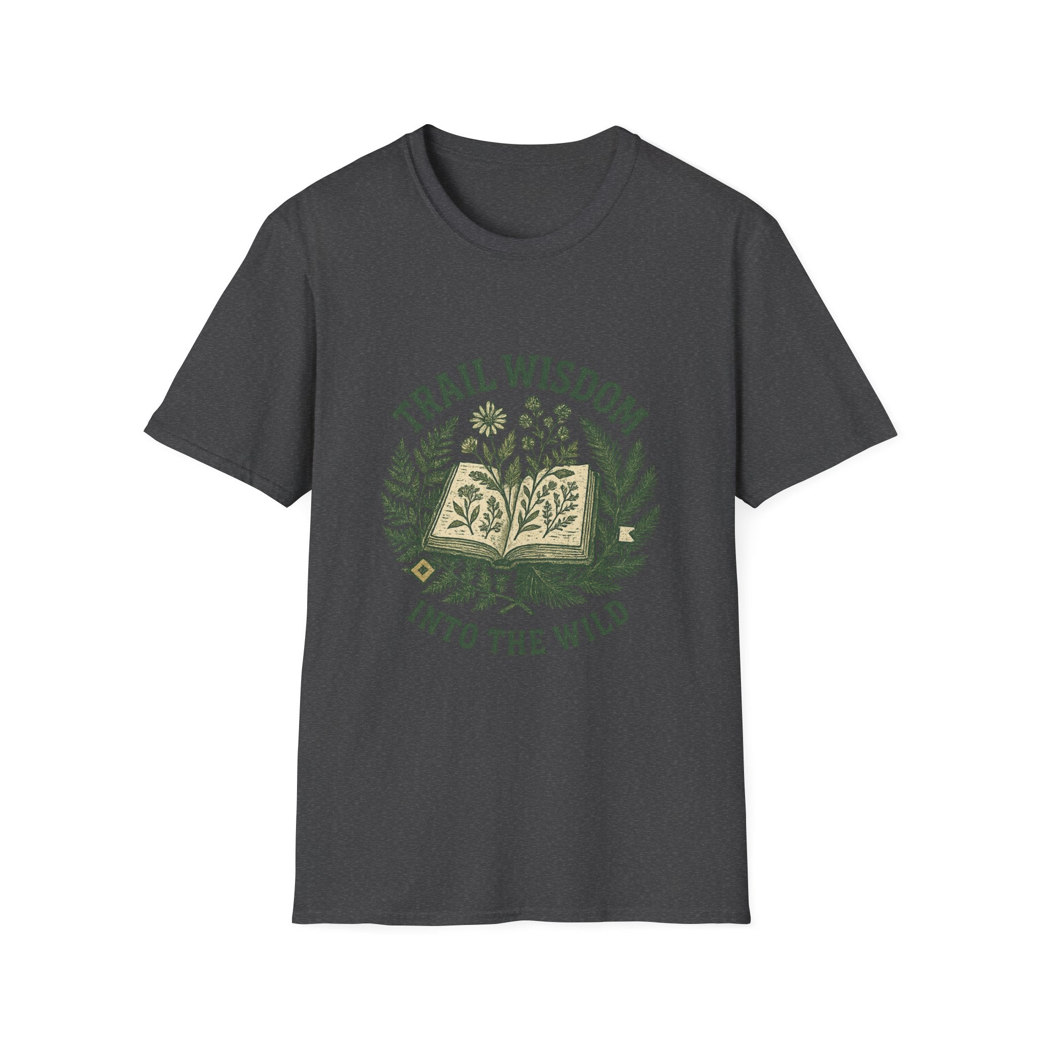 Trail Wisdom book and herbs T-Shirt | Into the Wild nature tee
