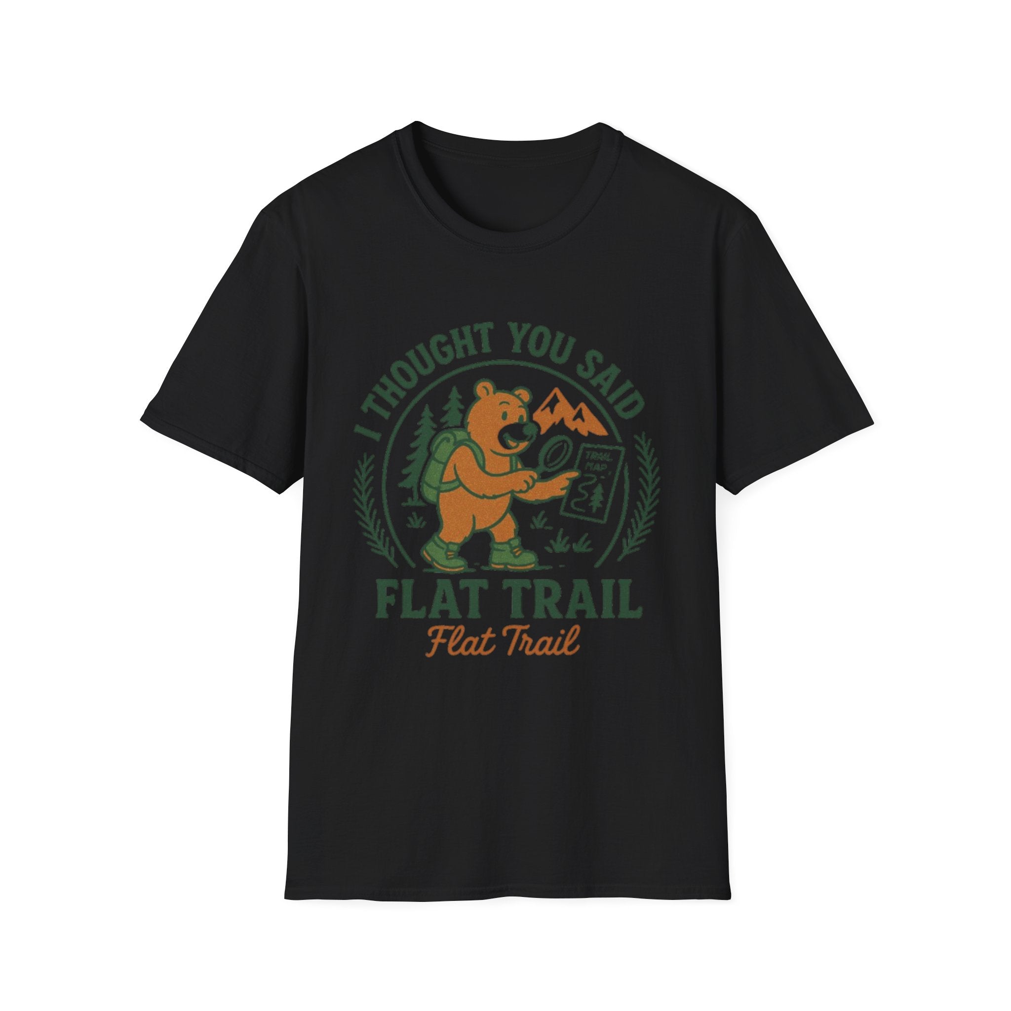 I Thought You Said Flat Trail T-Shirt | Hiking Bear Graphic