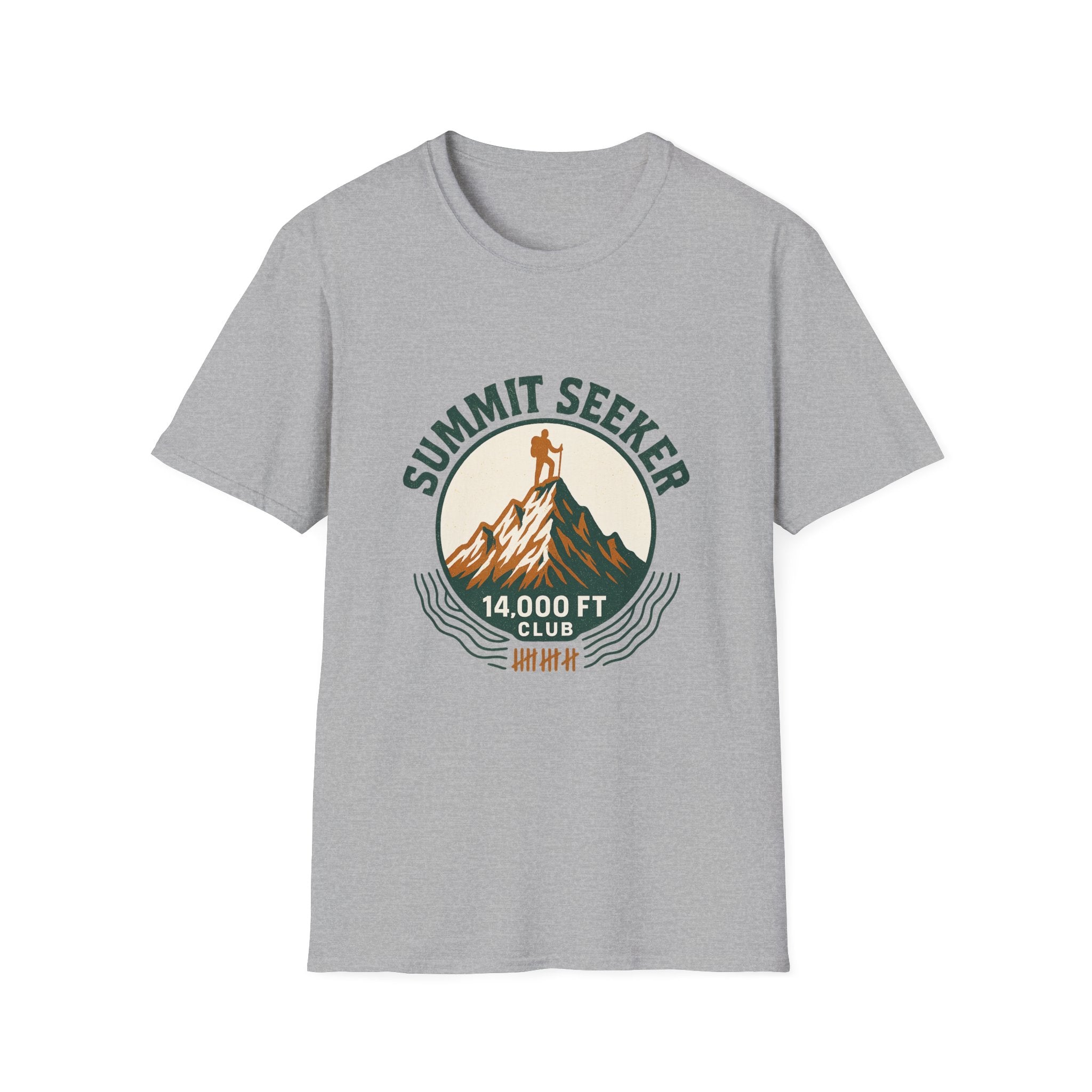 Summit Seeker Mountain Graphic T-Shirt | 14,000 ft Hiking Design