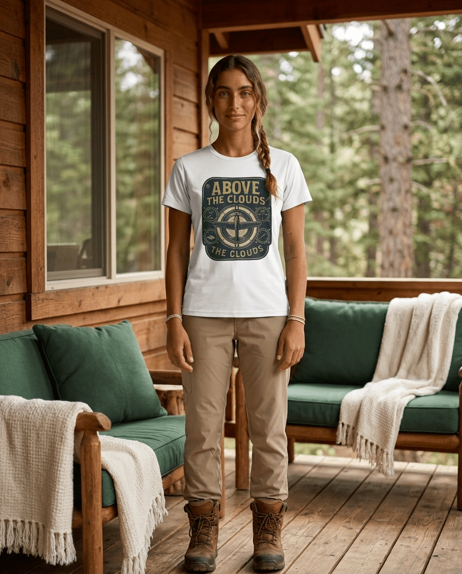 Above the Clouds compass graphic T-Shirt | Aviation travel shirt | SummitPine