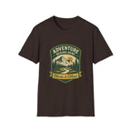 Adventure Begins Here T-Shirt | Personalized Mountain Hiking Graphic Tee | Outdoor Couple Gift | SummitPine