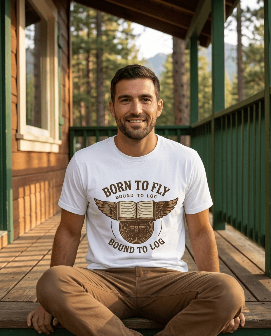 Born to Fly Book Wings T-Shirt | Literary Pilot Shirt | SummitPine