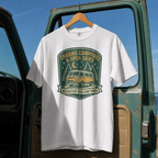 Chasing Campfires & Open Skies T-Shirt | Vintage Camper Van Camping Design | SummitPine