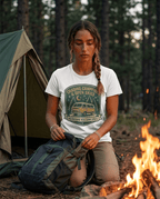 Chasing Campfires & Open Skies T-Shirt | Vintage Camper Van Camping Design | SummitPine