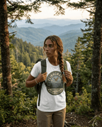 Clinngmans North Carolina 6643 Ft Mountain Badge T-Shirt | Hiking Patch Design | SummitPine