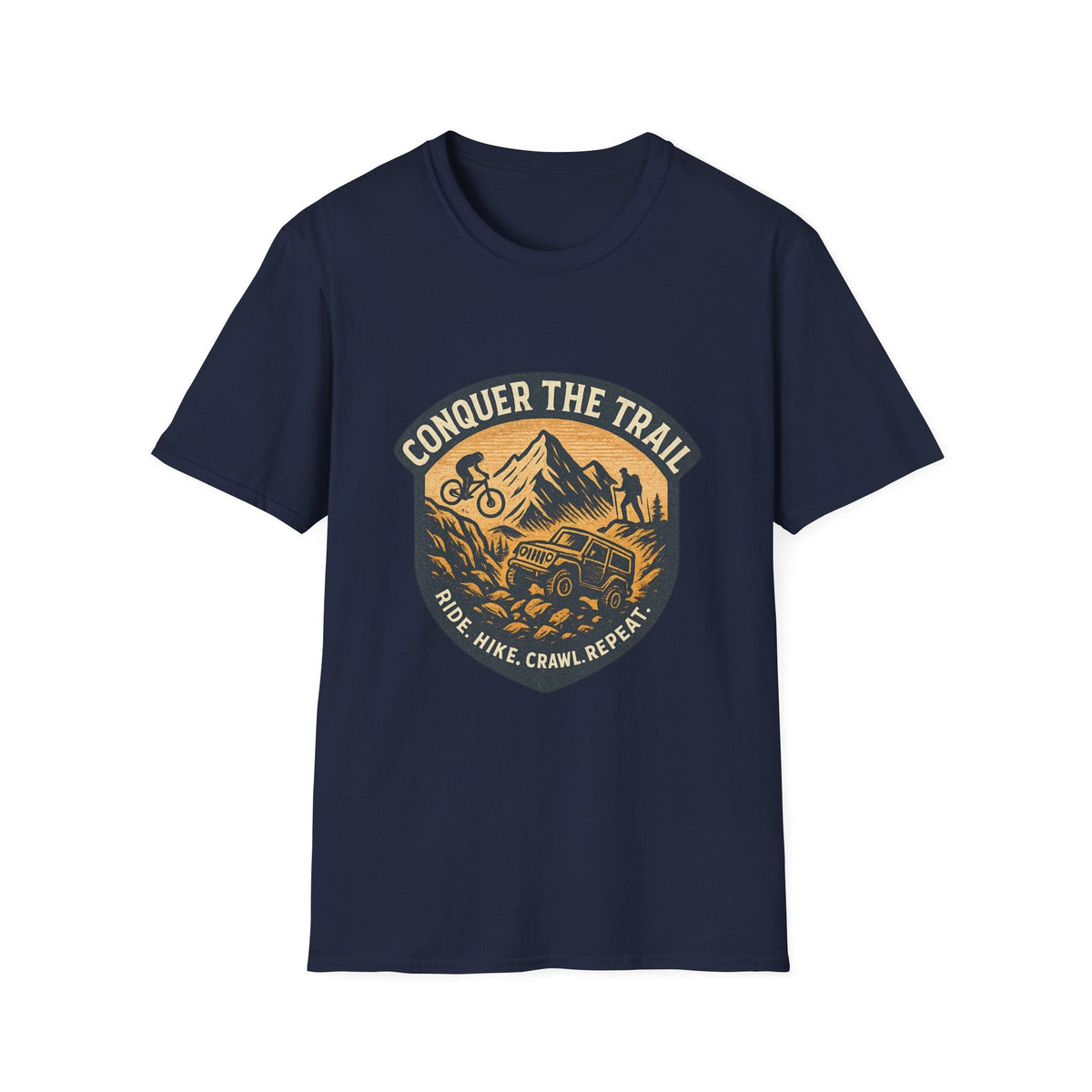 Conquer the Trail Mountain Bike & Hike T-Shirt | Outdoor Adventure Tee | SummitPine