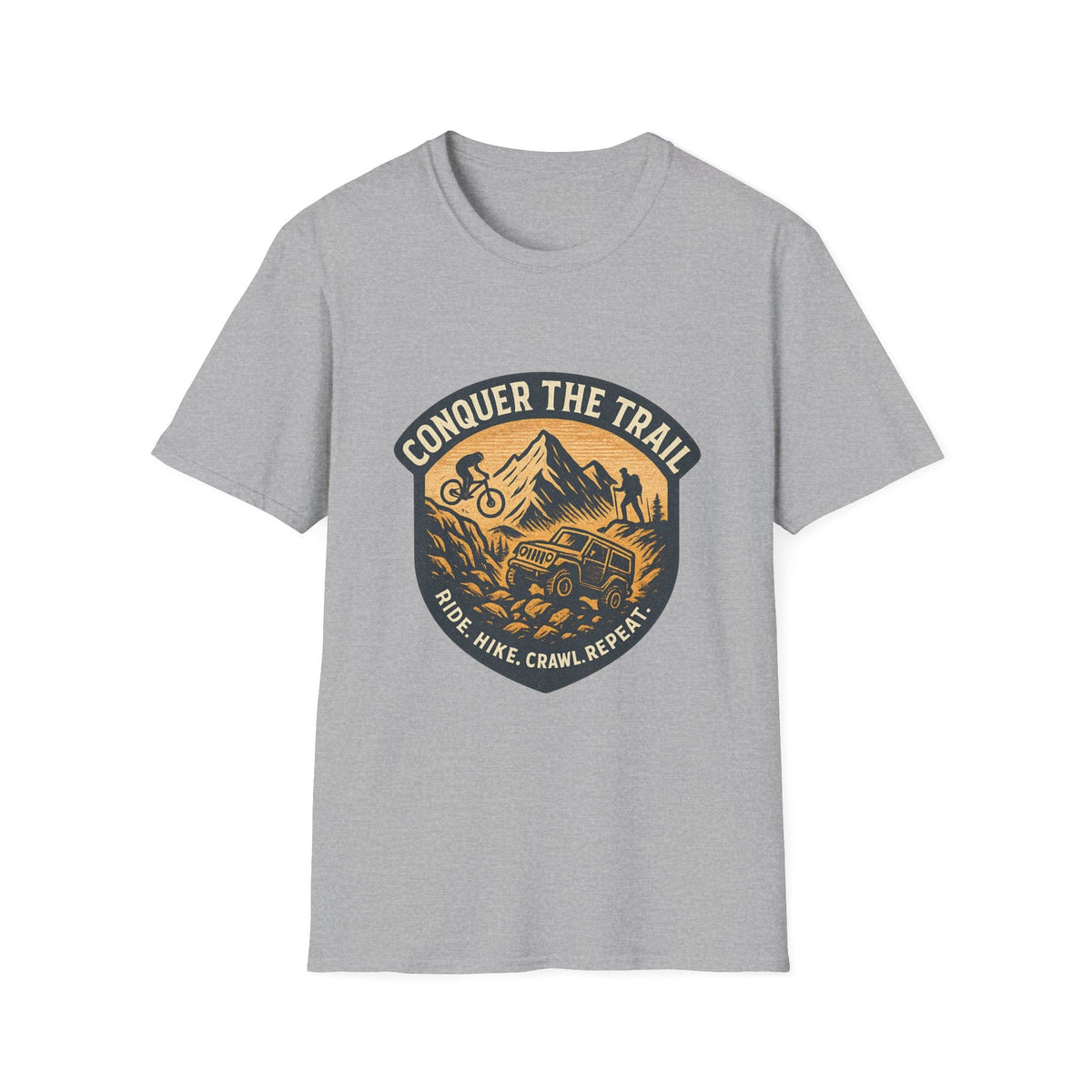 Conquer the Trail Mountain Bike & Hike T-Shirt | Outdoor Adventure Tee | SummitPine