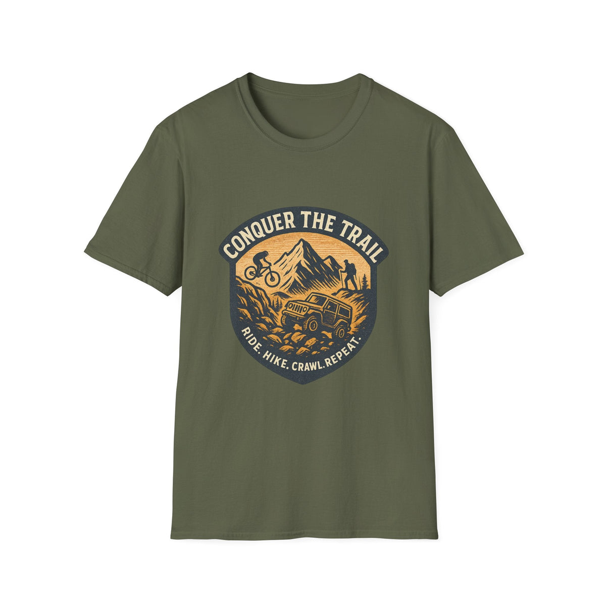Conquer the Trail Mountain Bike & Hike T-Shirt | Outdoor Adventure Tee | SummitPine