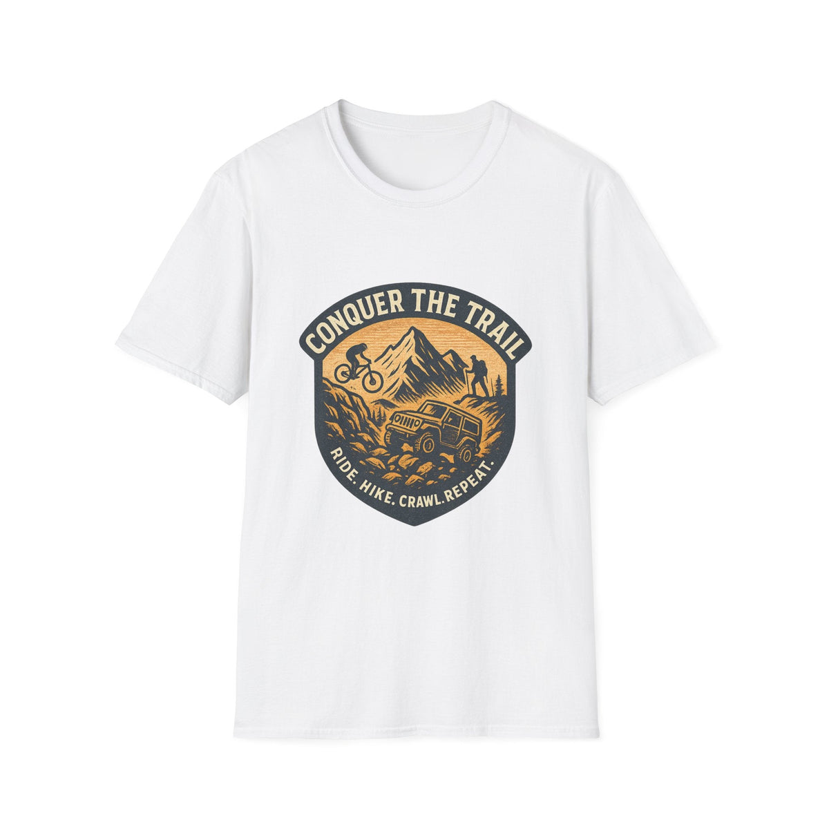 Conquer the Trail Mountain Bike & Hike T-Shirt | Outdoor Adventure Tee | SummitPine