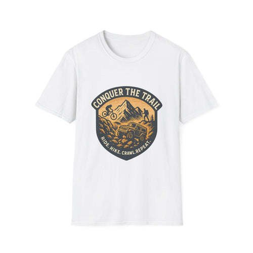 Conquer the Trail Mountain Bike & Hike T-Shirt | Outdoor Adventure Tee | SummitPine