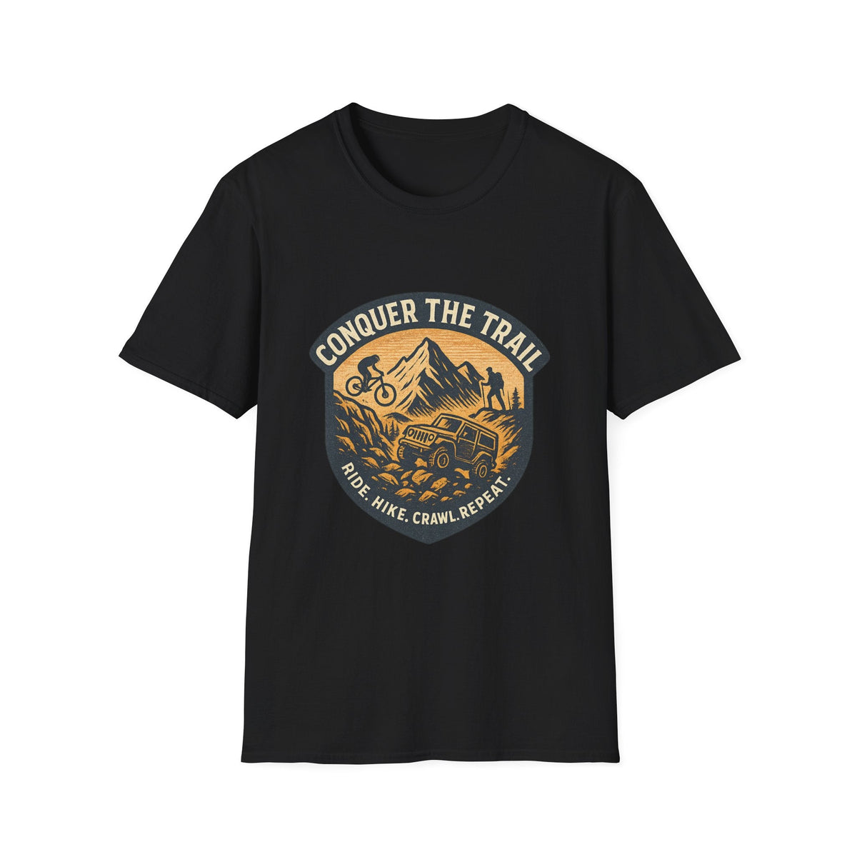 Conquer the Trail Mountain Bike & Hike T-Shirt | Outdoor Adventure Tee | SummitPine