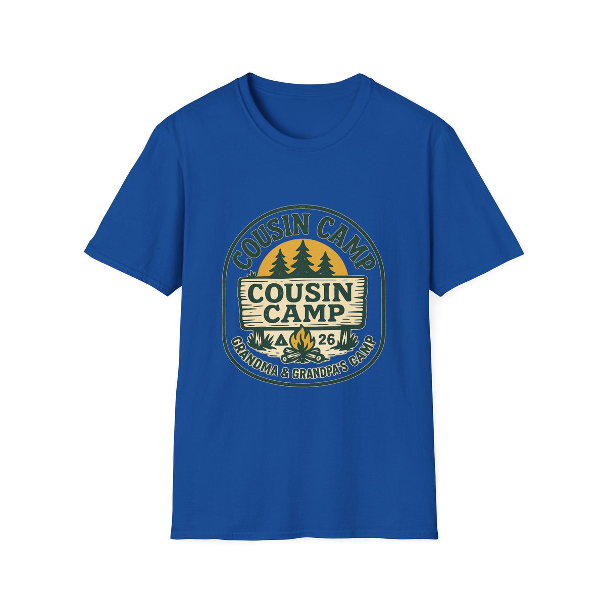 Cousin Camp Graphic T-Shirt | Family Camping Badge, Pine Tree Design | SummitPine
